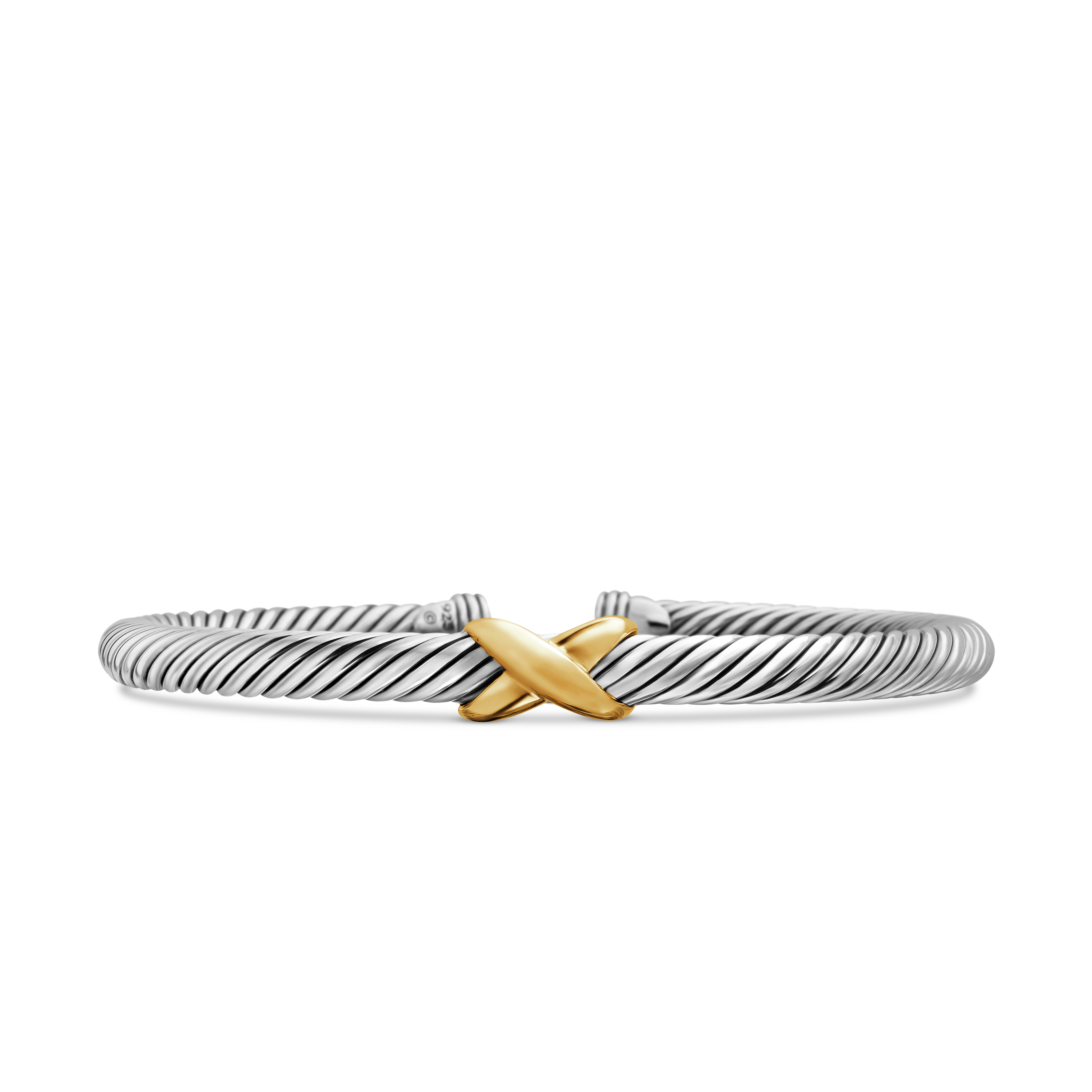 5 mm Single Station X Collection Bracelet in Sterling Silver and 14k Yellow Gold 5 mm Single Station X Collection Bracelet in Sterling Silver and 14k Yellow Gold