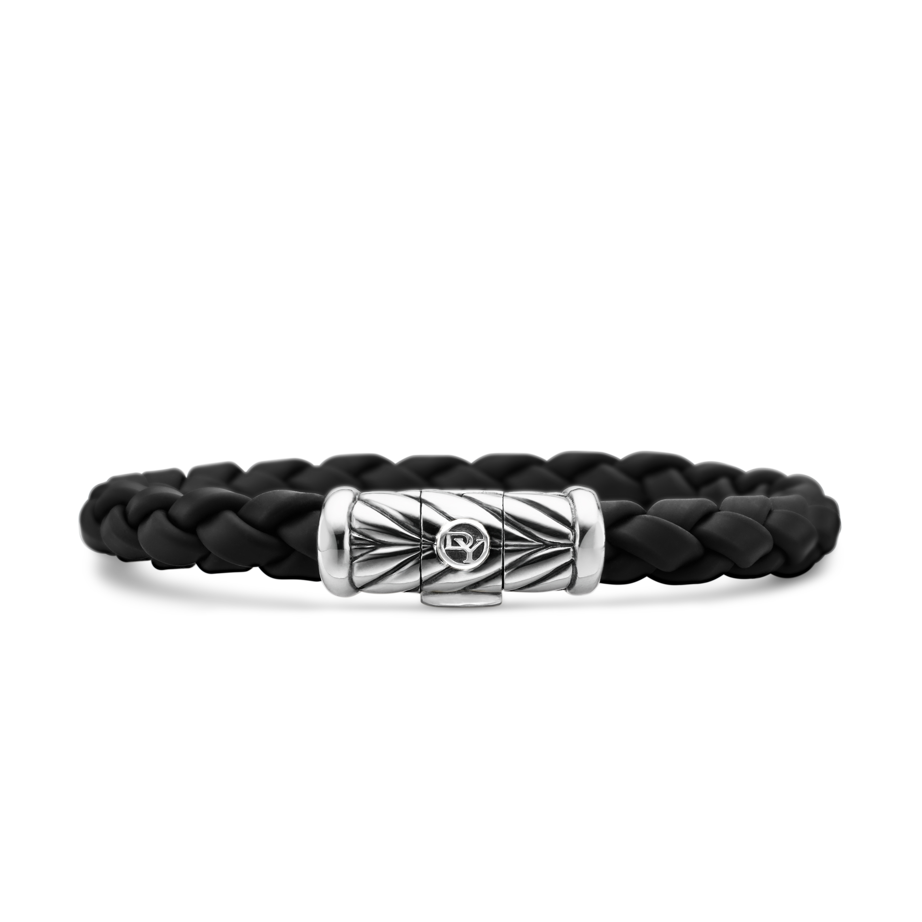 Chevron Bracelet in Black Rubber and Sterling Silver, 8mm Chevron Bracelet in Black Rubber and Sterling Silver, 8mm