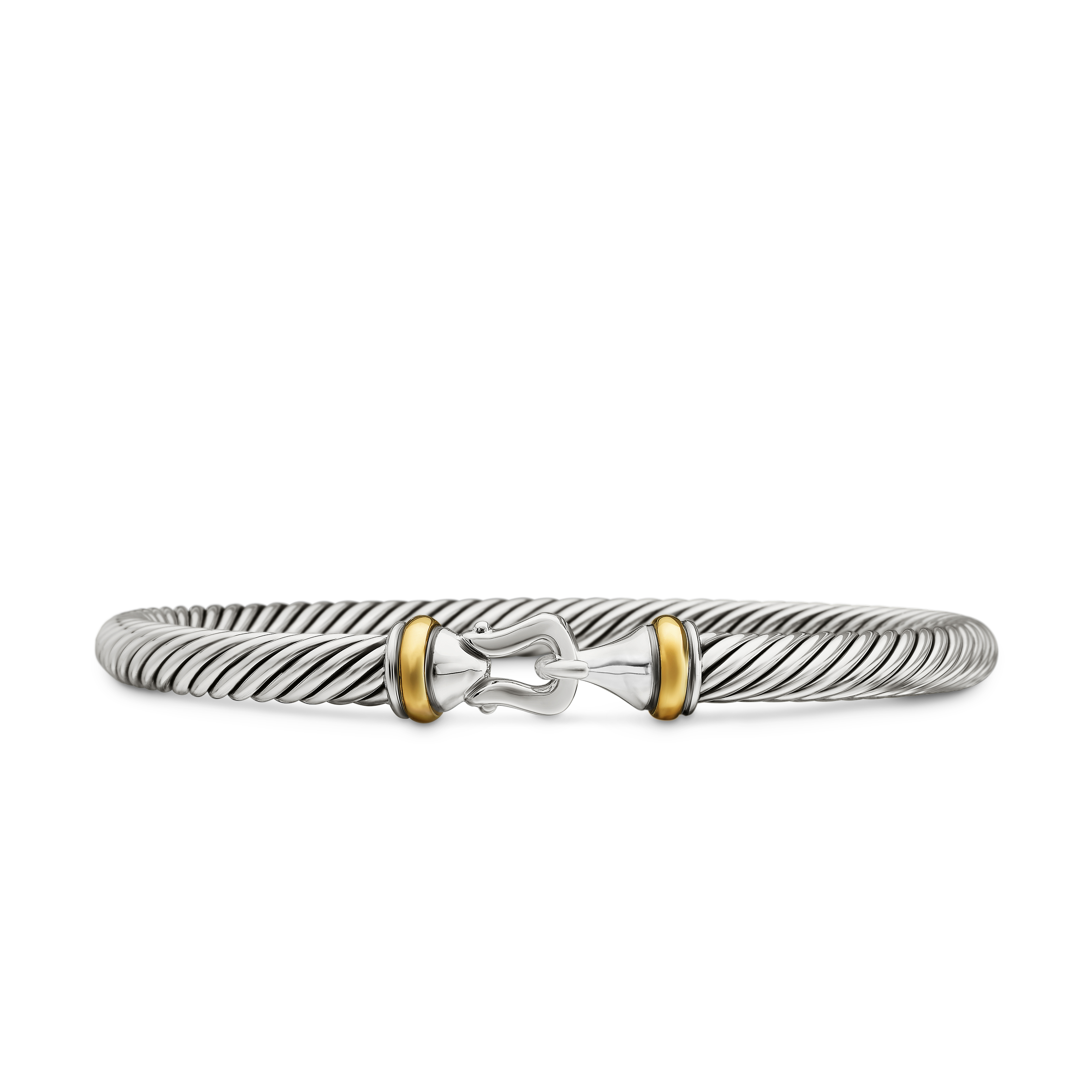 Buckle Classic Cable Bracelet in Sterling Silver with 18K Yellow Gold, 5mm Buckle Classic Cable Bracelet in Sterling Silver with 18K Yellow Gold, 5mm