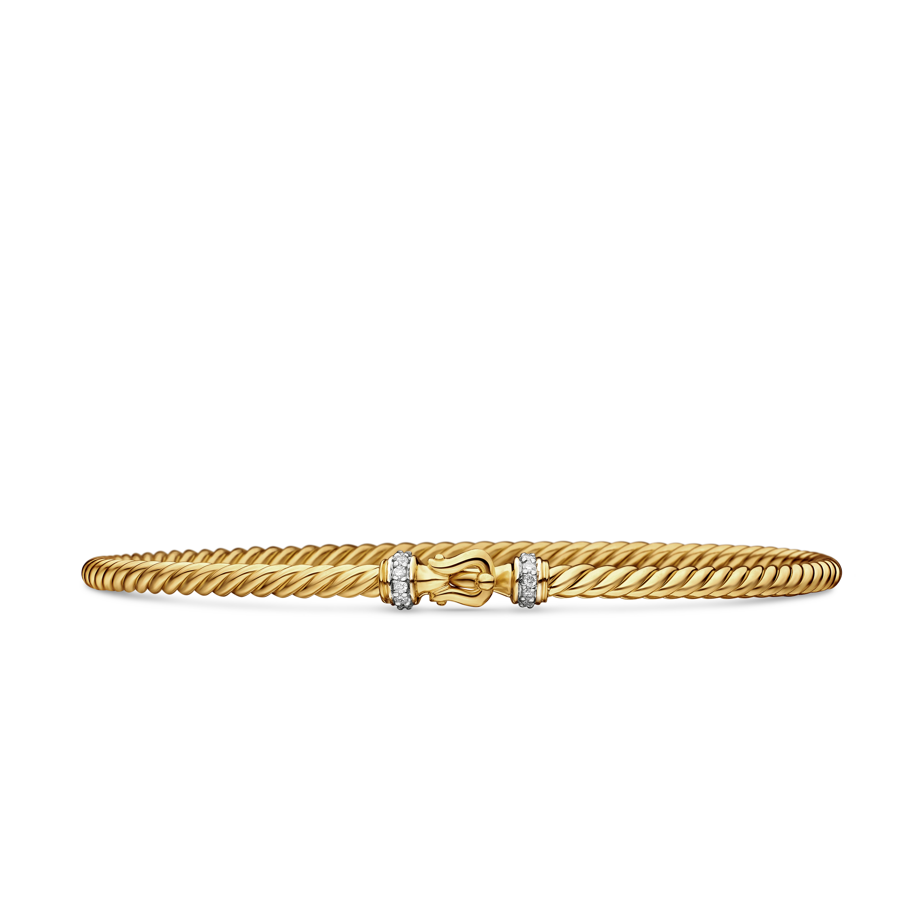 2.6mm Cable Color Classics Bracelet in 18k Yellow Gold with Diamonds