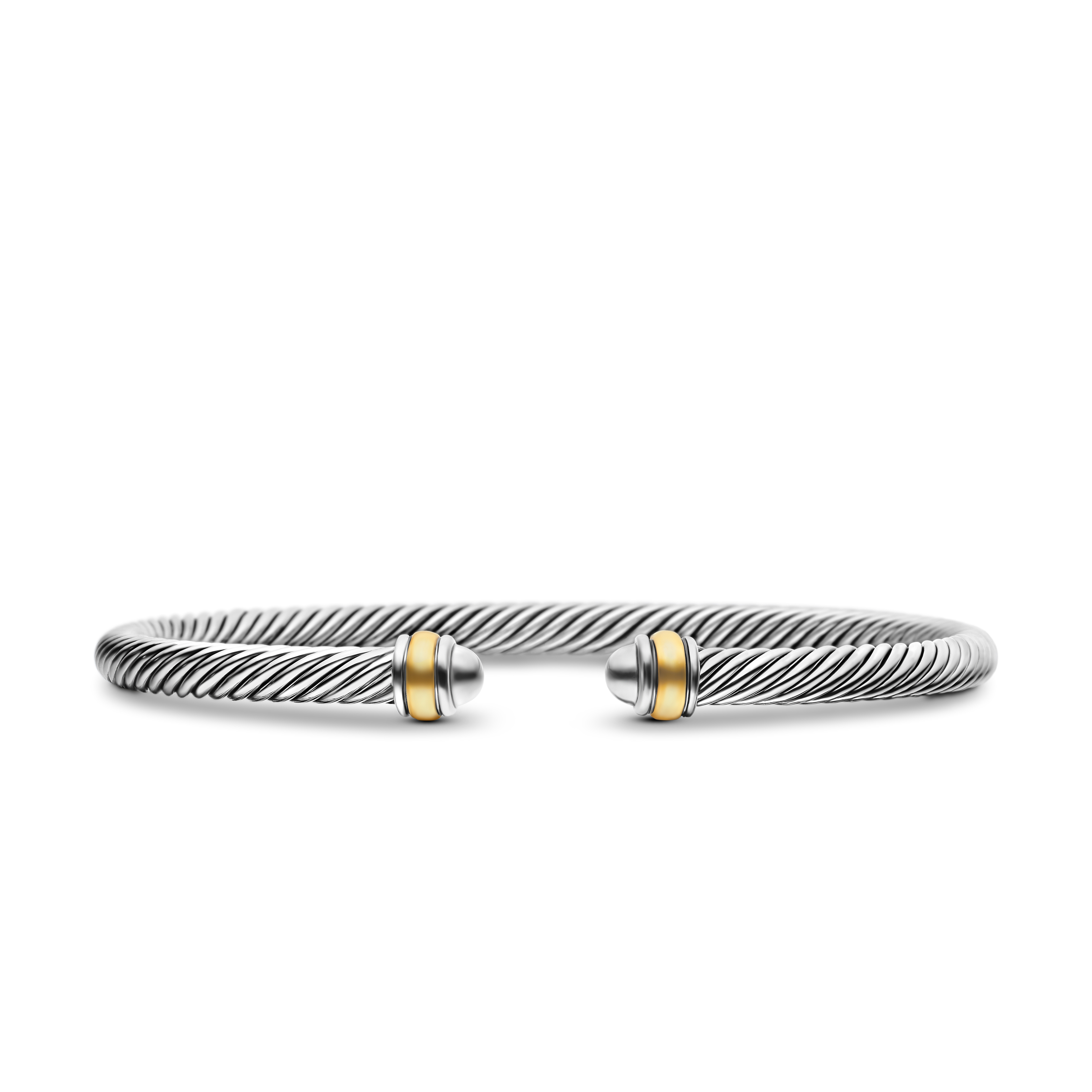 Classic Cable Bracelet in Sterling Silver with 18K Yellow Gold, 4mm Classic Cable Bracelet in Sterling Silver with 18K Yellow Gold, 4mm