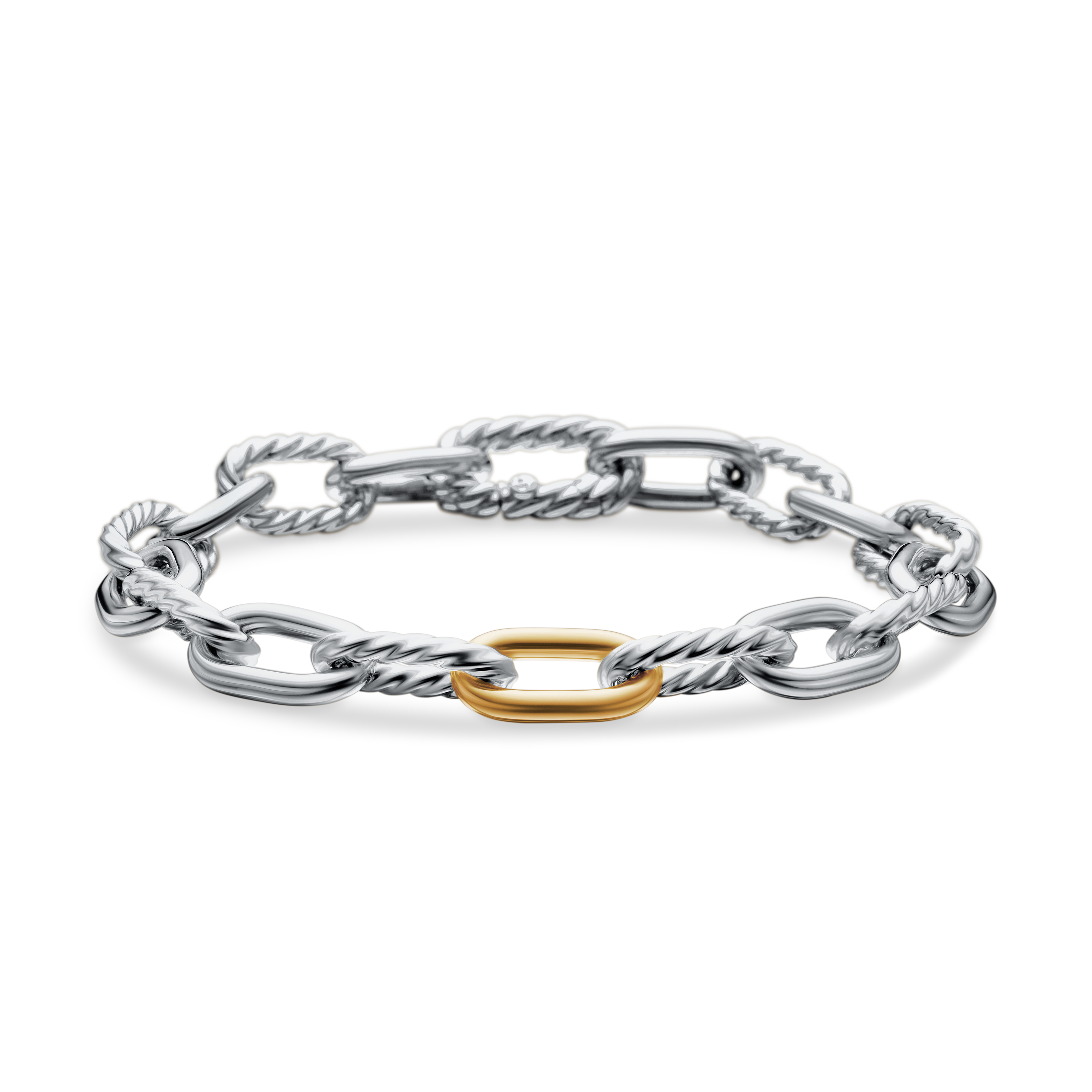 DY Madison® Chain Bracelet in Sterling Silver with 18K Yellow Gold, 8.5mm DY Madison® Chain Bracelet in Sterling Silver with 18K Yellow Gold, 8.5mm