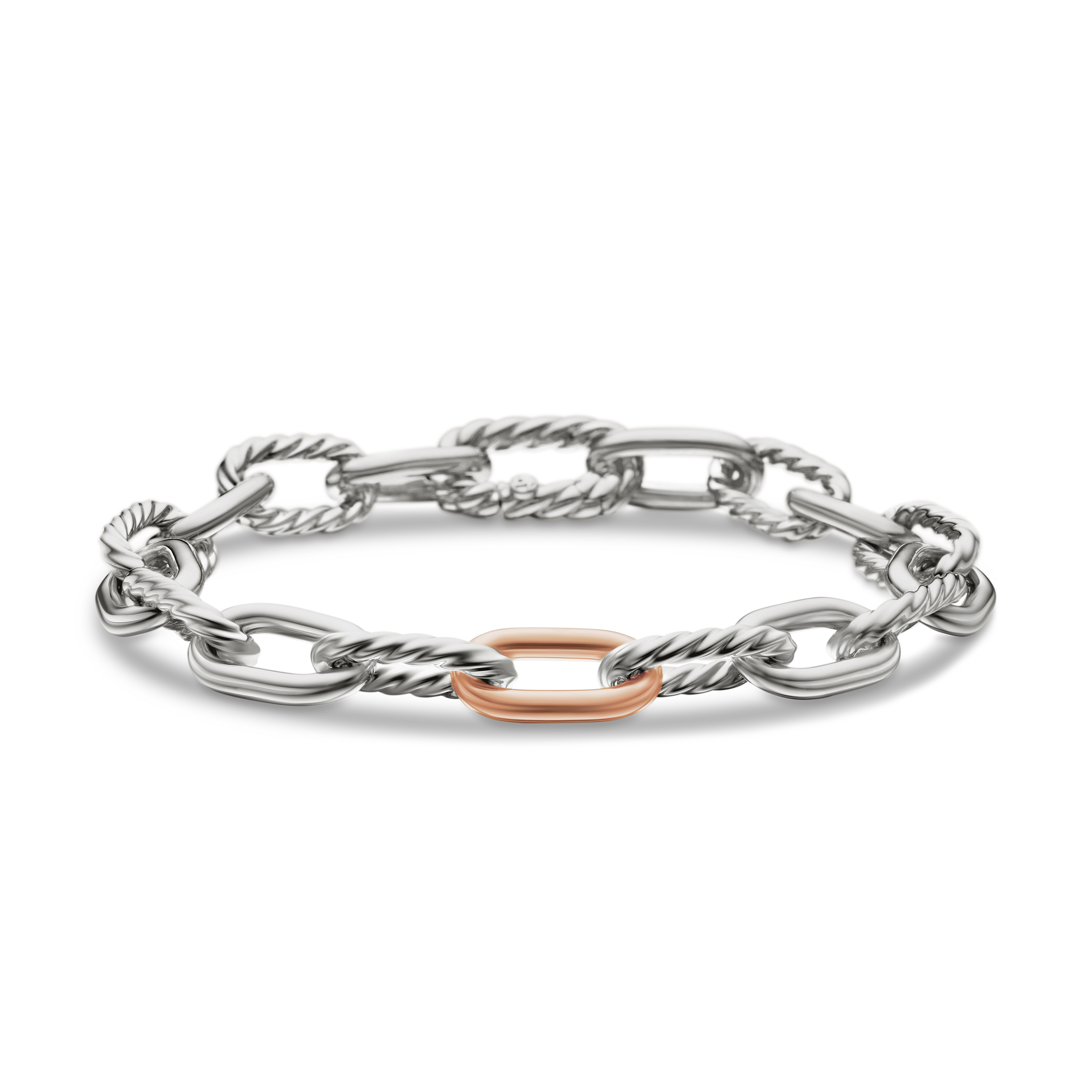 DY Madison® Chain Bracelet in Sterling Silver with 18K Rose Gold, 8.5mm DY Madison® Chain Bracelet in Sterling Silver with 18K Rose Gold, 8.5mm