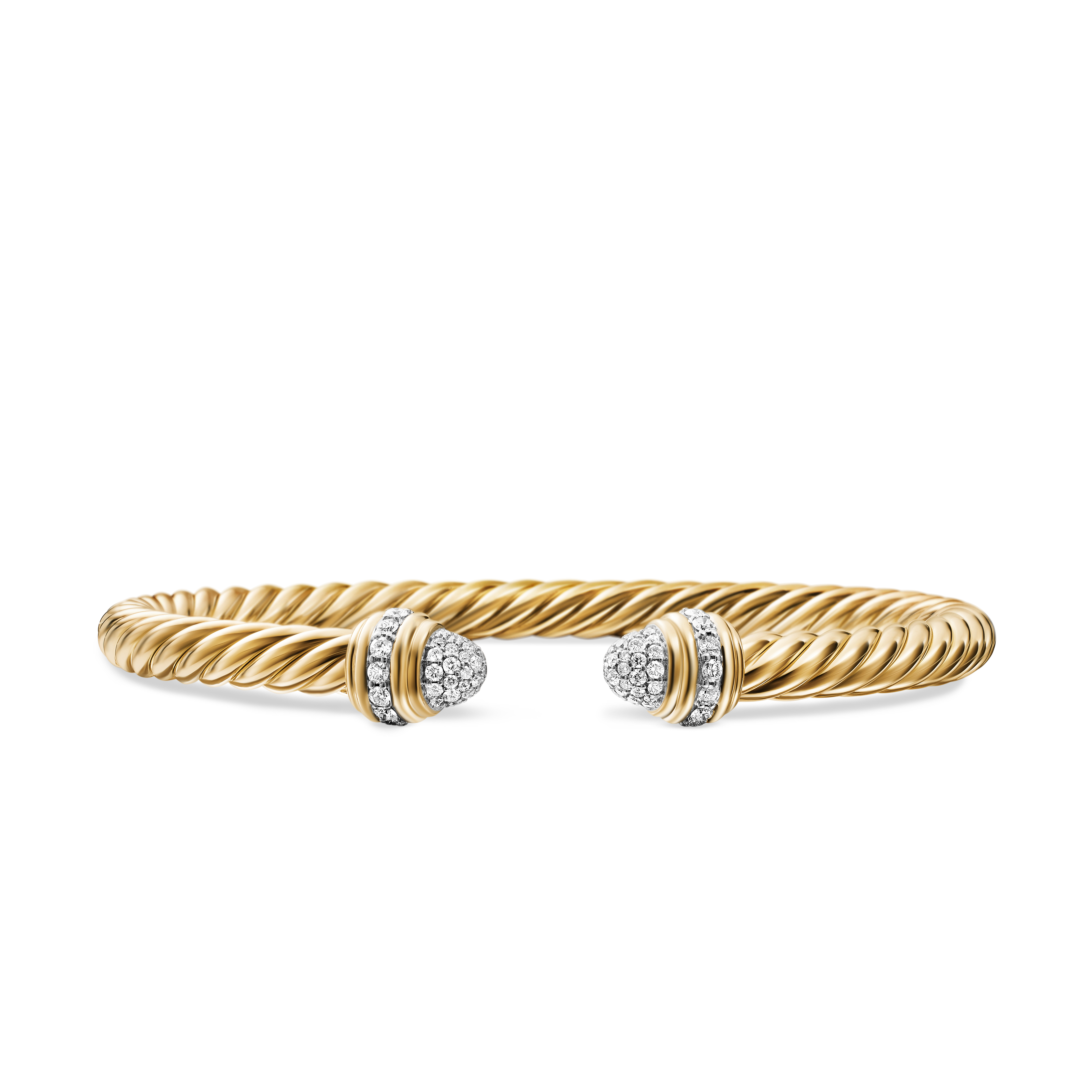 Classic Cablespira® Bracelet in 18K Yellow Gold with Diamonds, 5mm Classic Cablespira® Bracelet in 18K Yellow Gold with Diamonds, 5mm
