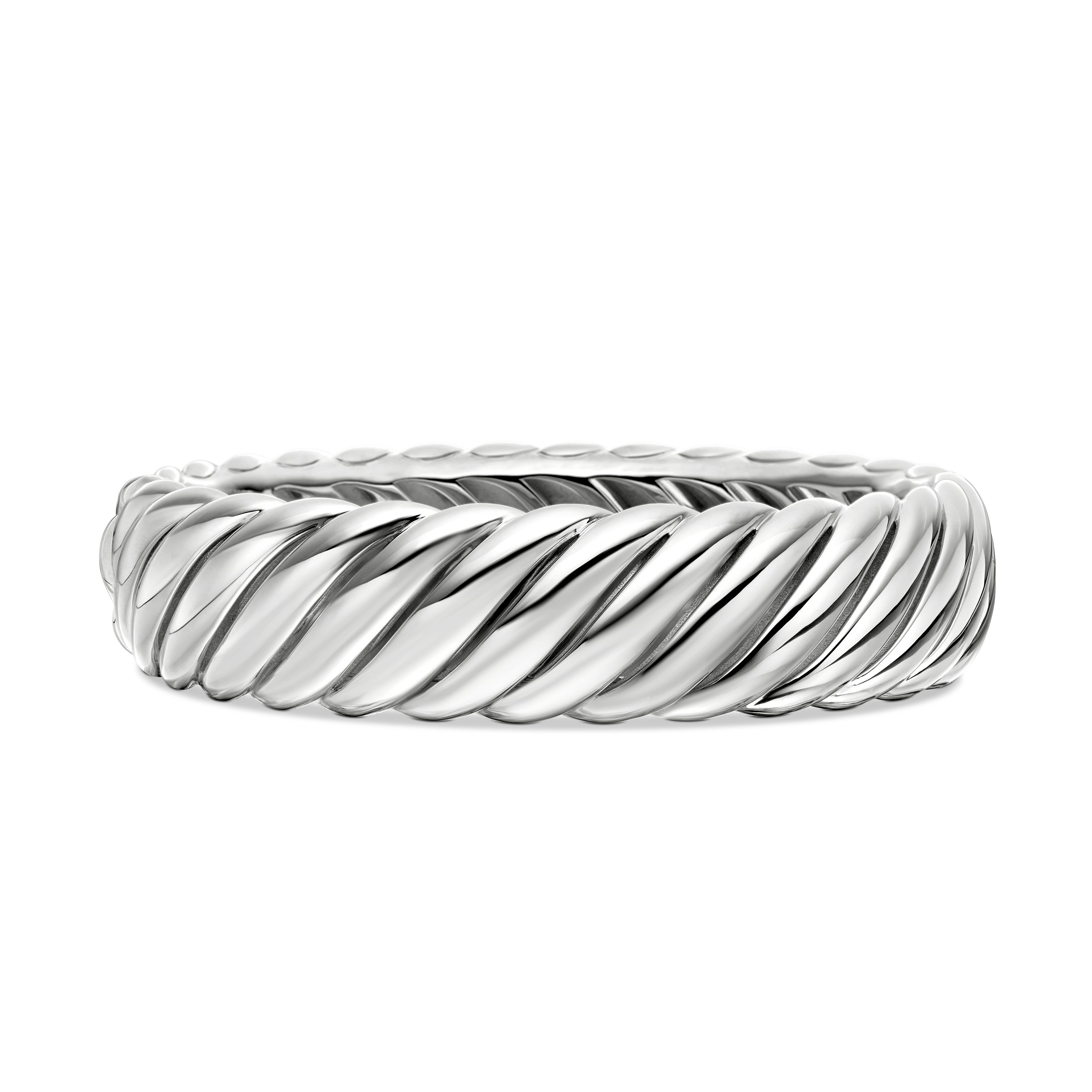 Sculpted Cable Bracelet in Sterling Silver, 17mm