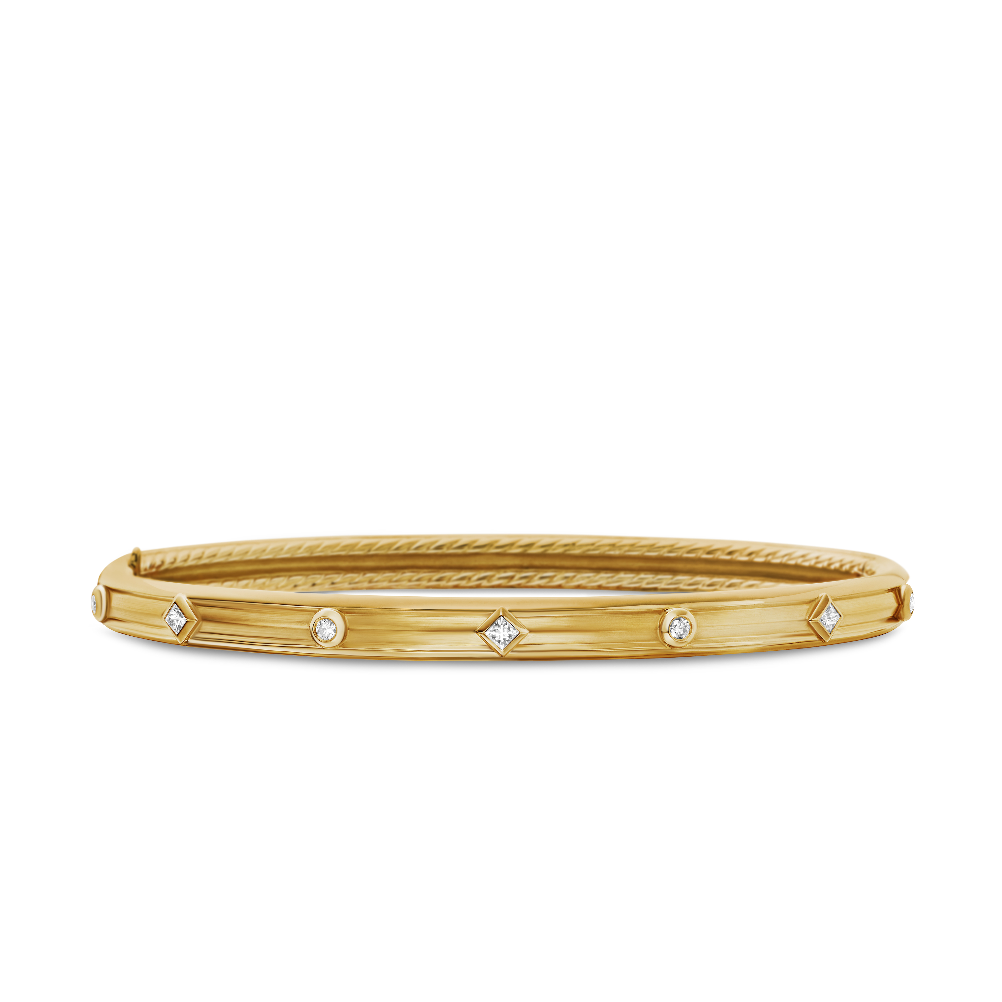 Modern Renaissance Bangle Bracelet in 18K Yellow Gold with Diamonds, 4.5mm Modern Renaissance Bangle Bracelet in 18K Yellow Gold with Diamonds, 4.5mm
