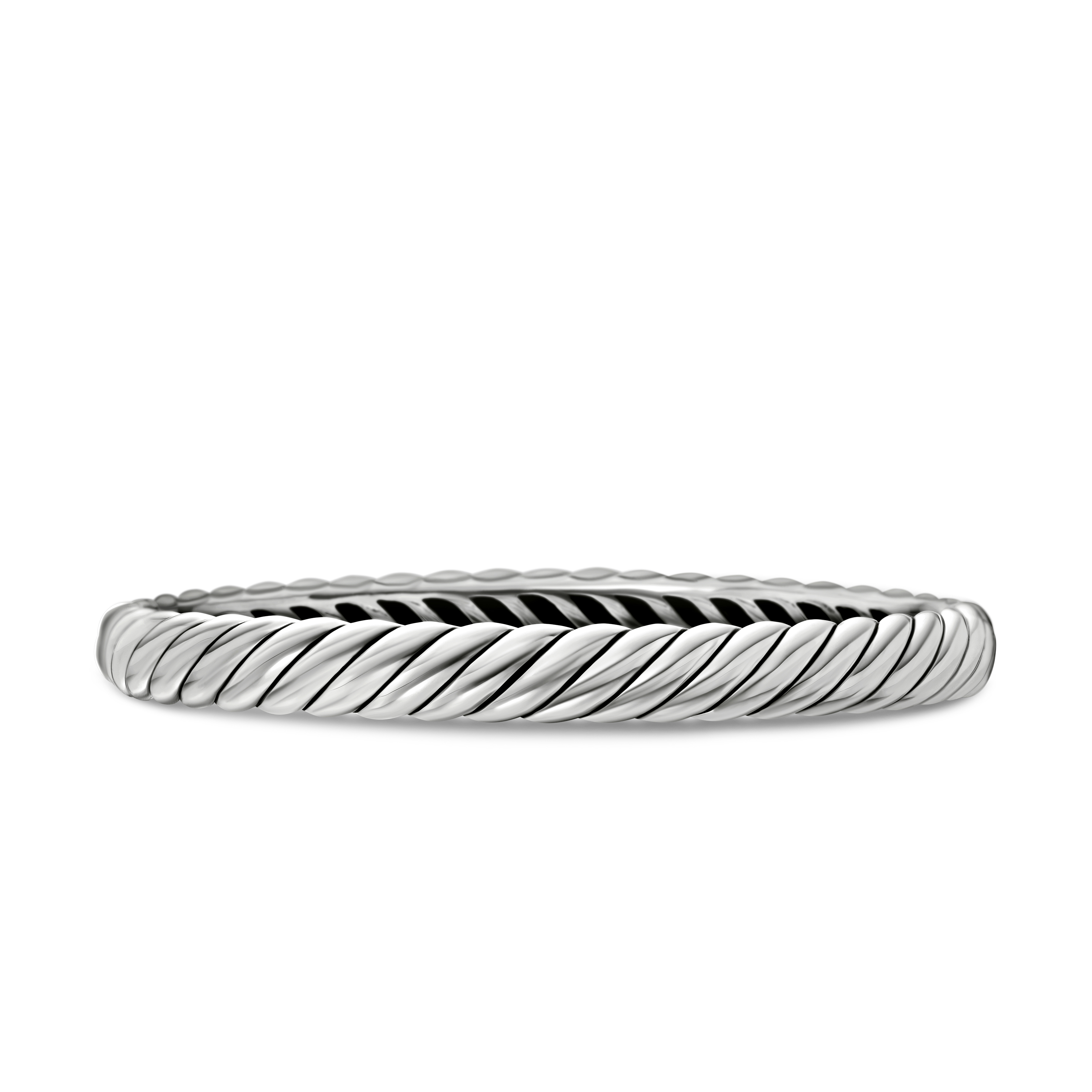 Sculpted Cable Bangle Bracelet in Sterling Silver, 7mm