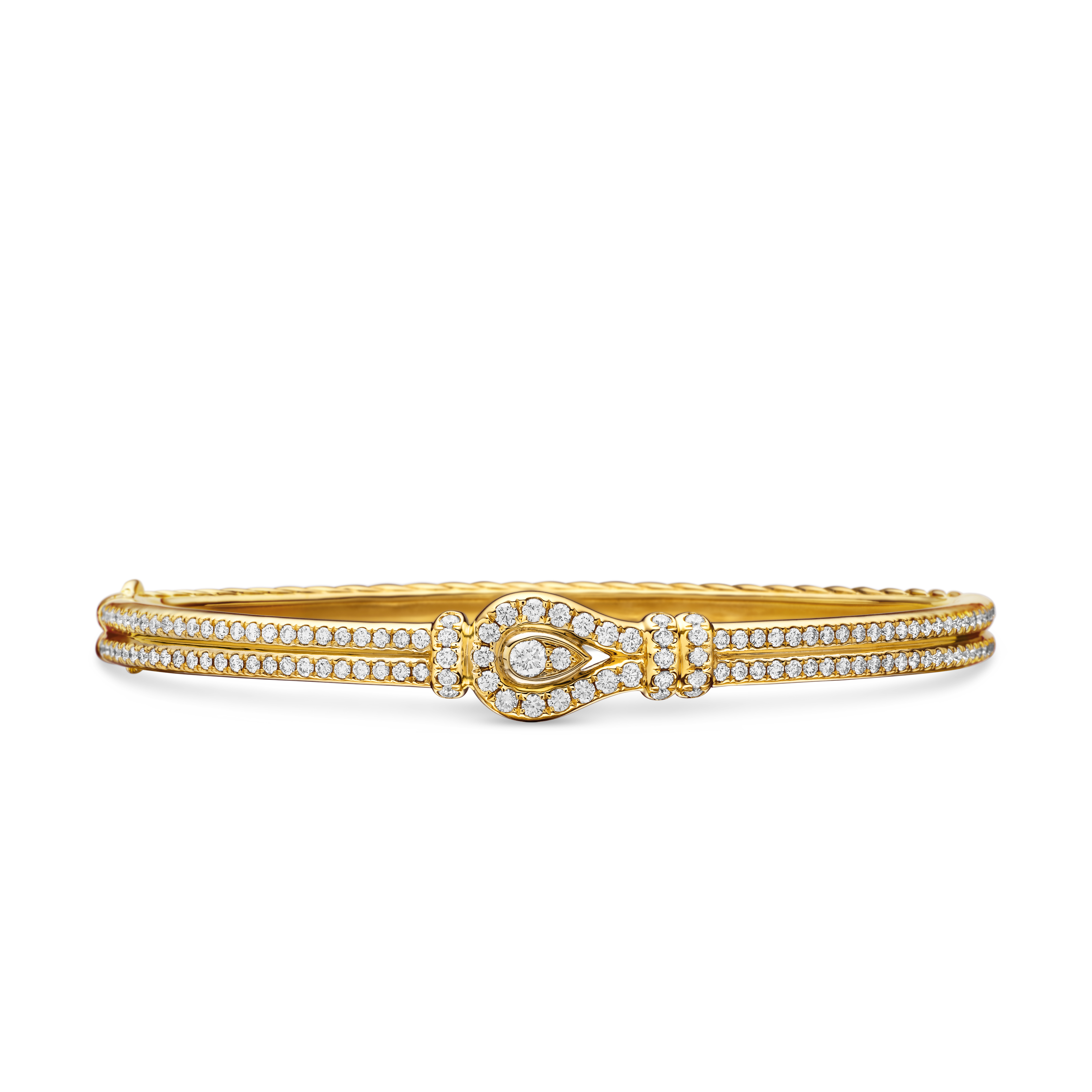 Thoroughbred Loop Bracelet in 18K Yellow Gold with Full Pavé Diamonds, 4.5mm Thoroughbred Loop Bracelet in 18K Yellow Gold with Full Pavé Diamonds, 4.5mm