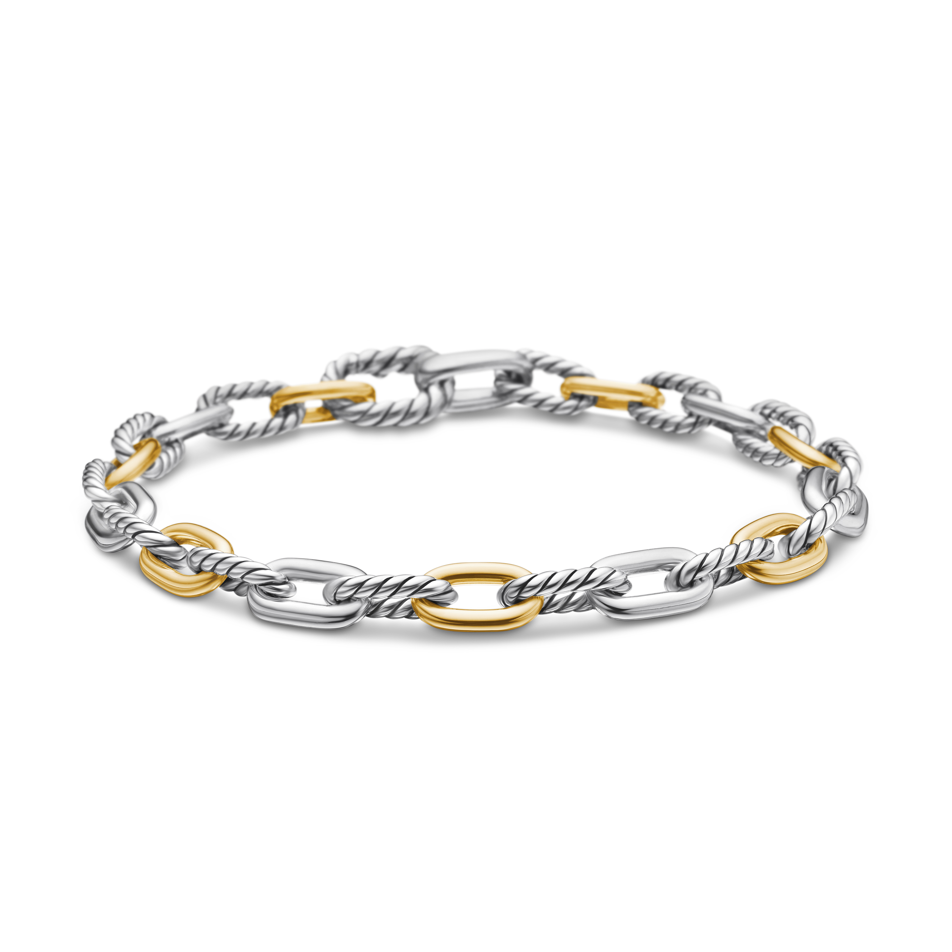 DY Madison® Chain Bracelet in Sterling Silver with 18K Yellow Gold, 5.5mm DY Madison® Chain Bracelet in Sterling Silver with 18K Yellow Gold, 5.5mm