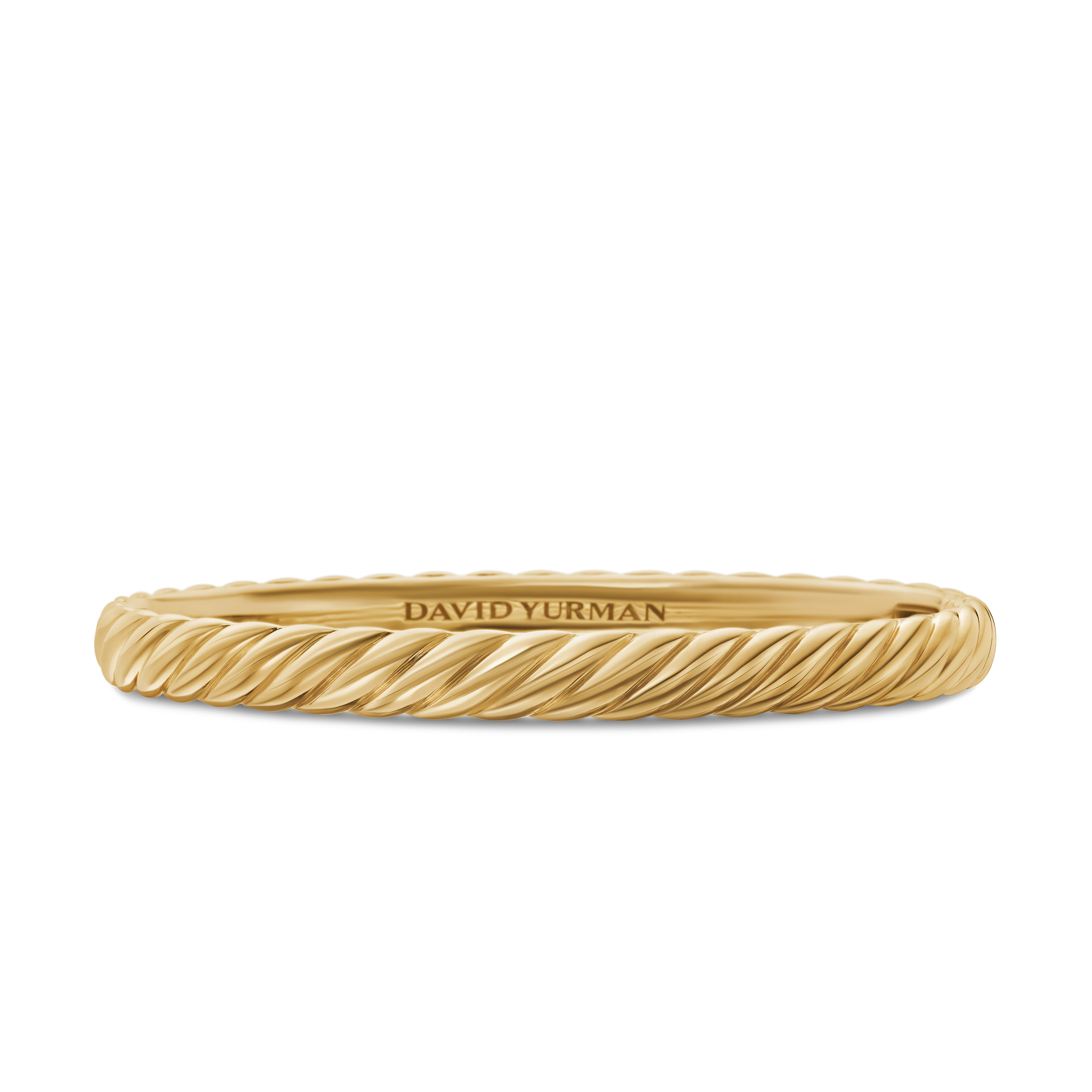Sculpted Cable Bangle Bracelet in 18K Yellow Gold, 6.2mm Sculpted Cable Bangle Bracelet in 18K Yellow Gold, 6.2mm