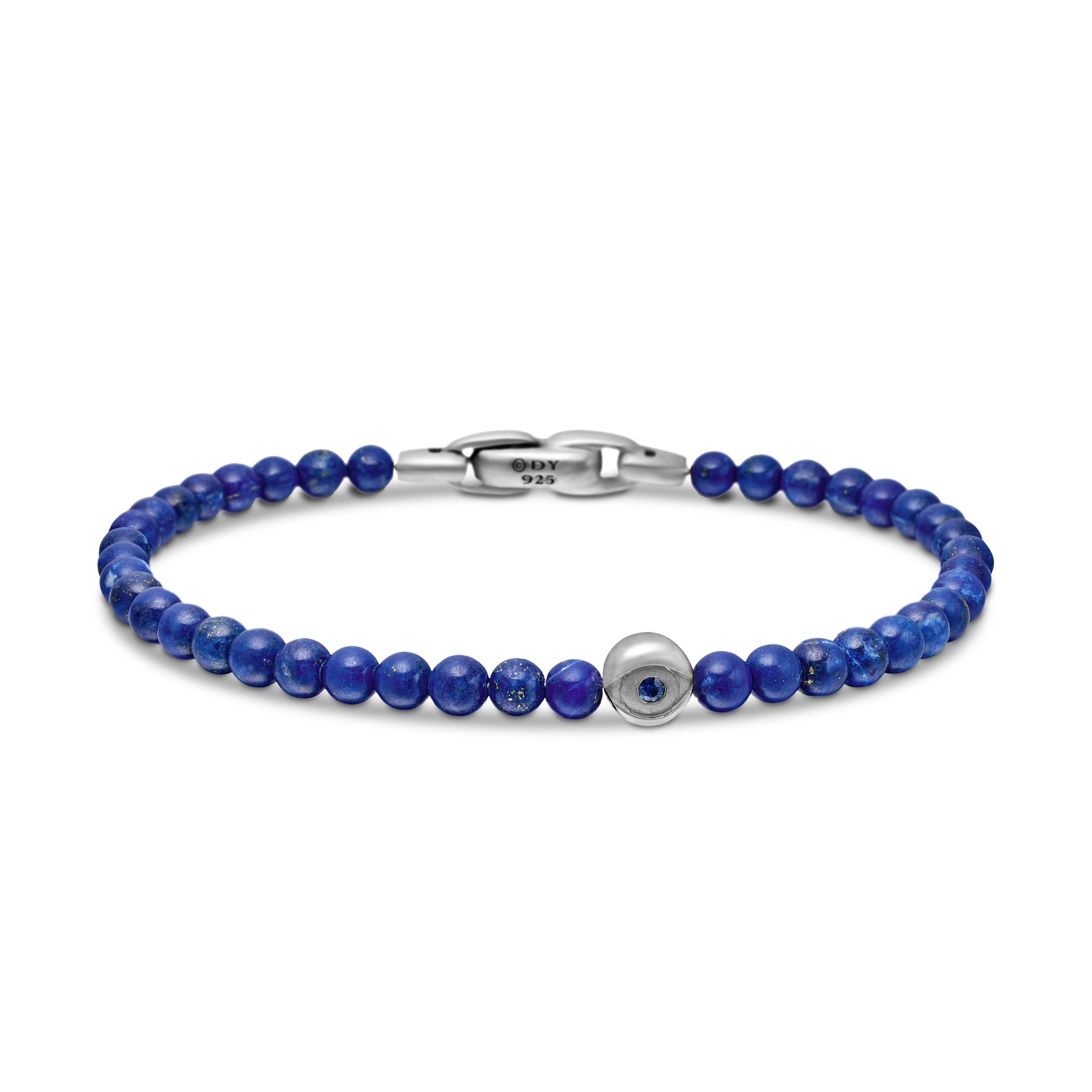 Spiritual Beads Evil Eye Bracelet in Sterling Silver with Lapis and Sapphire, 4mm Spiritual Beads Evil Eye Bracelet in Sterling Silver with Lapis and Sapphire, 4mm