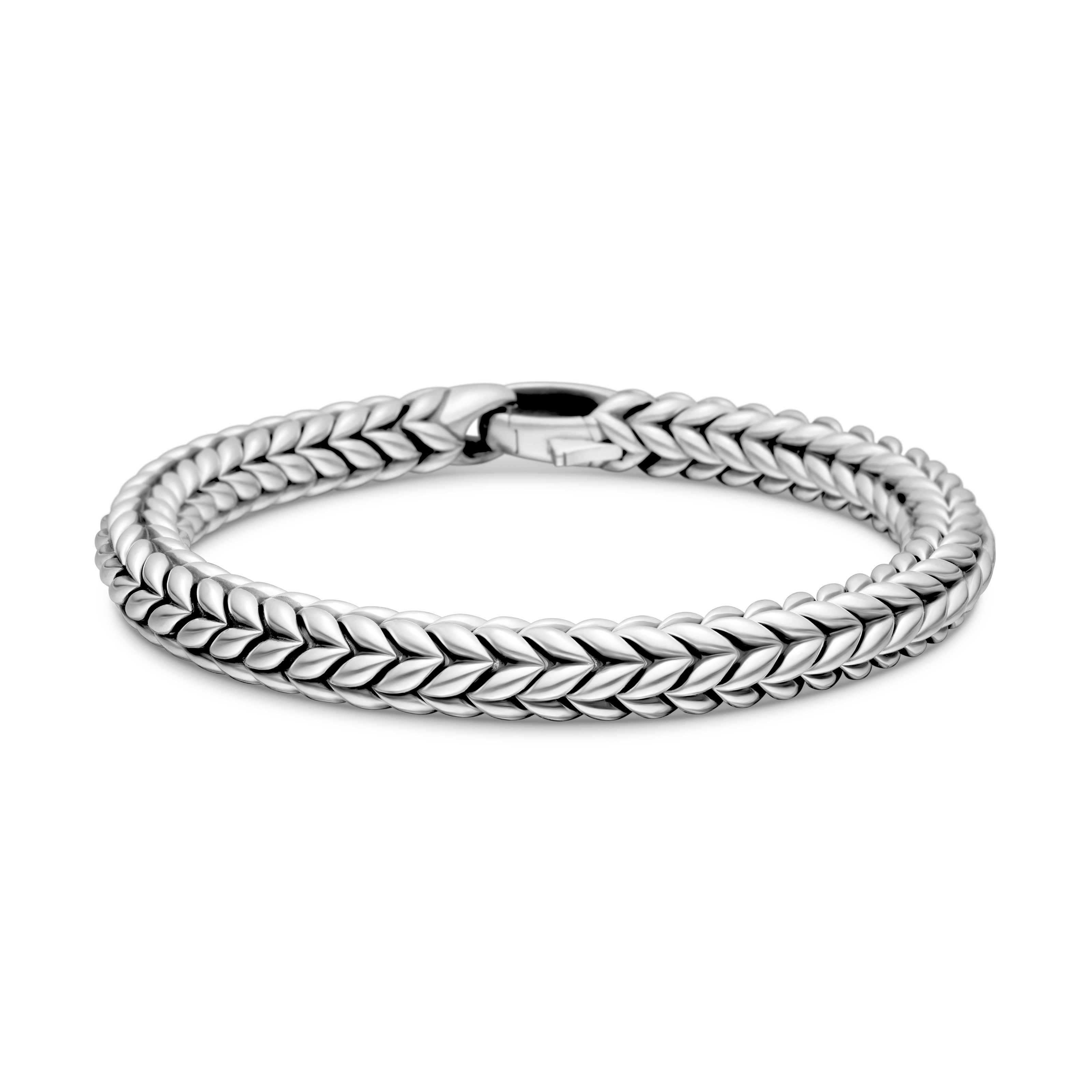 Chevron Bead Bracelet in Sterling Silver, 8mm Chevron Bead Bracelet in Sterling Silver, 8mm