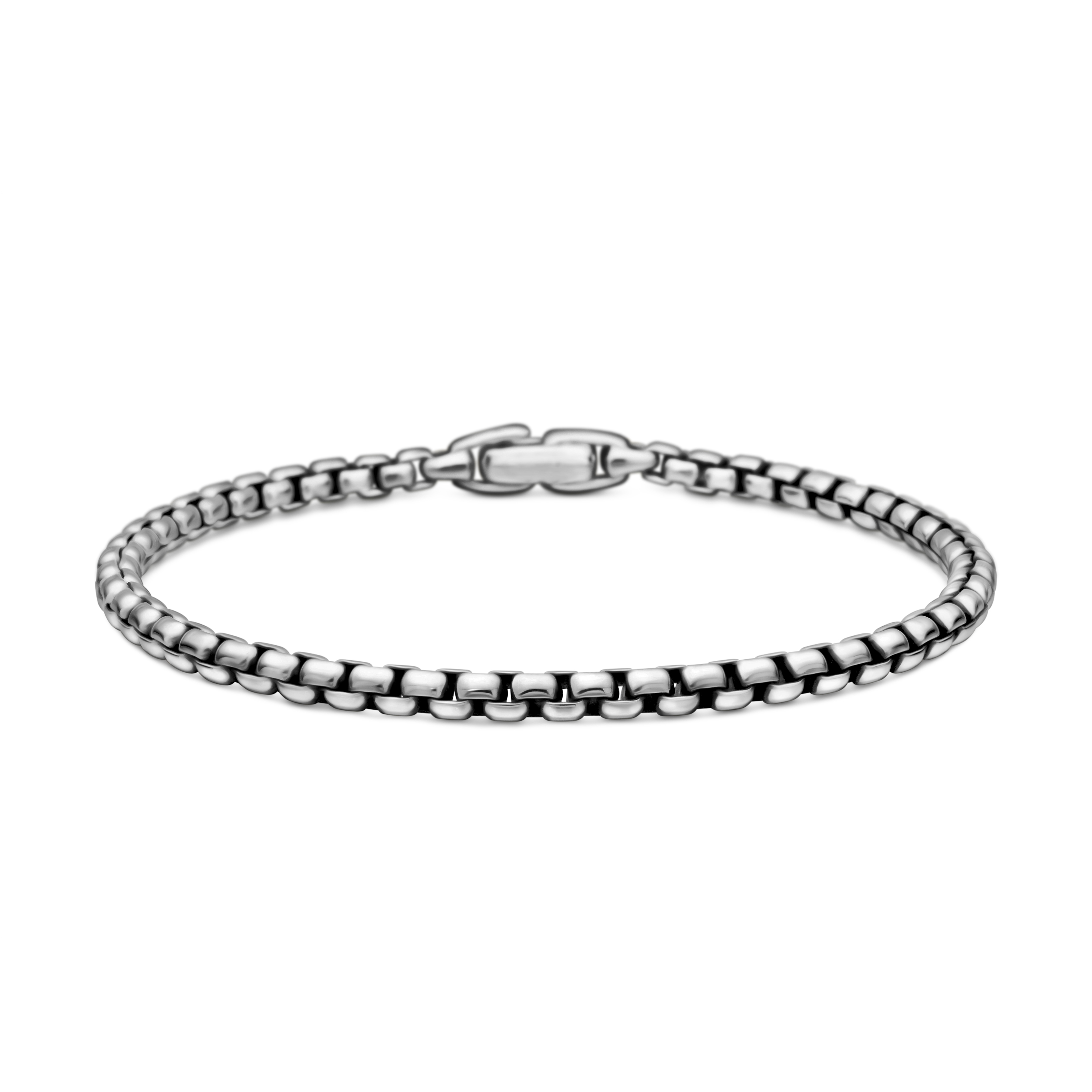 Medium Box Chain Bracelet in Sterling Silver