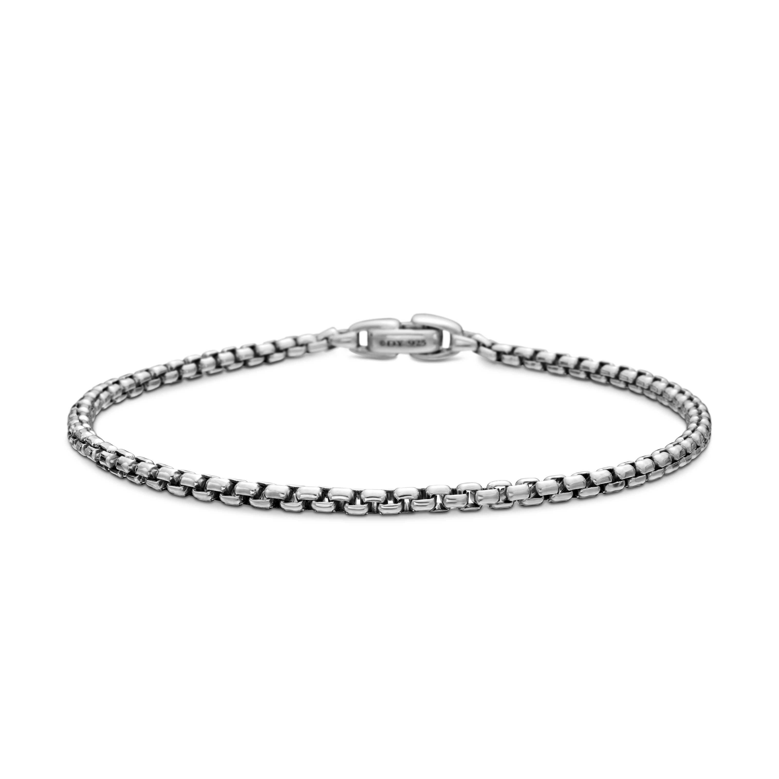 Box Chain Bracelet in Sterling Silver, 2.7mm Box Chain Bracelet in Sterling Silver, 2.7mm