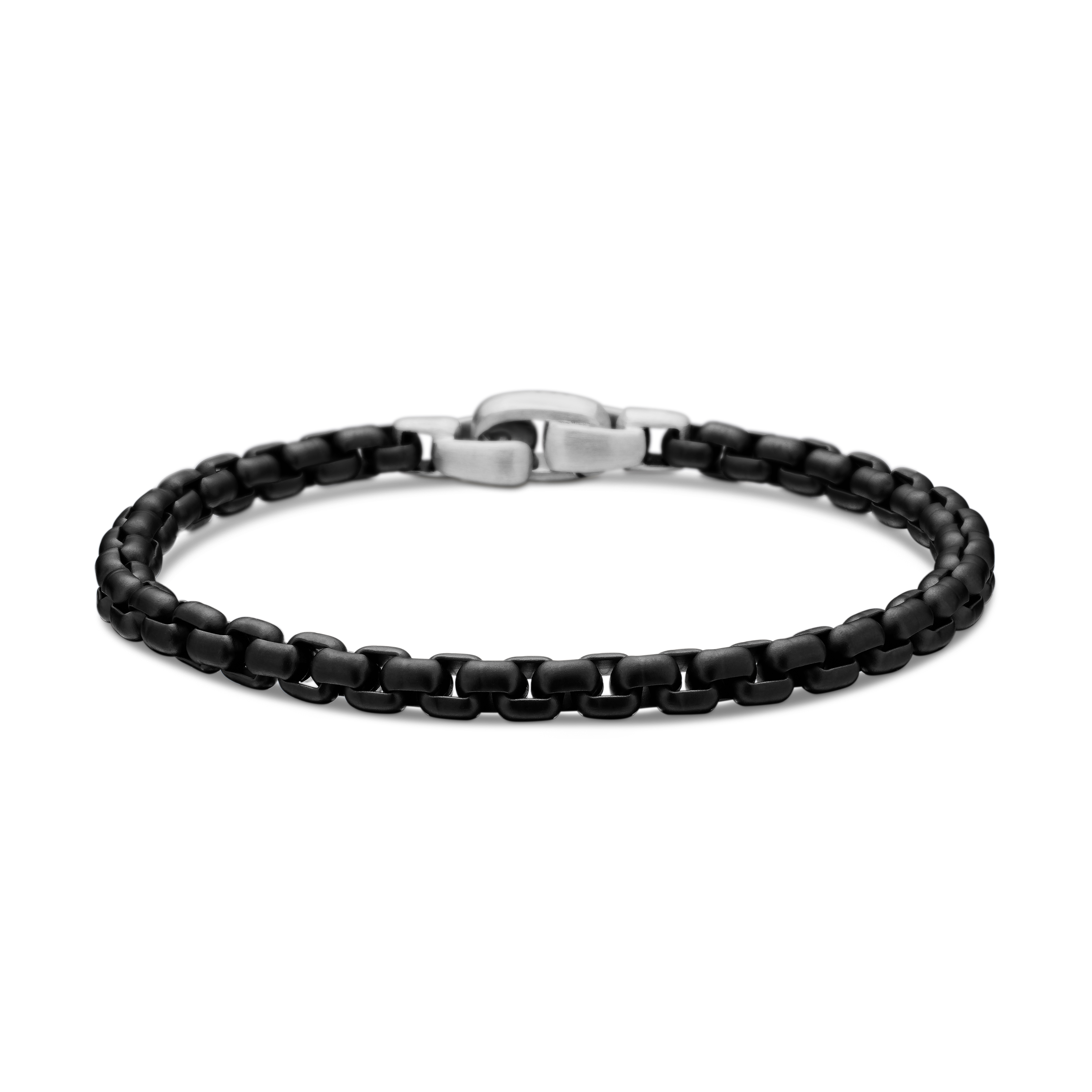 Box Chain Bracelet in Darkened Stainless Steel, 5mm Box Chain Bracelet in Darkened Stainless Steel, 5mm
