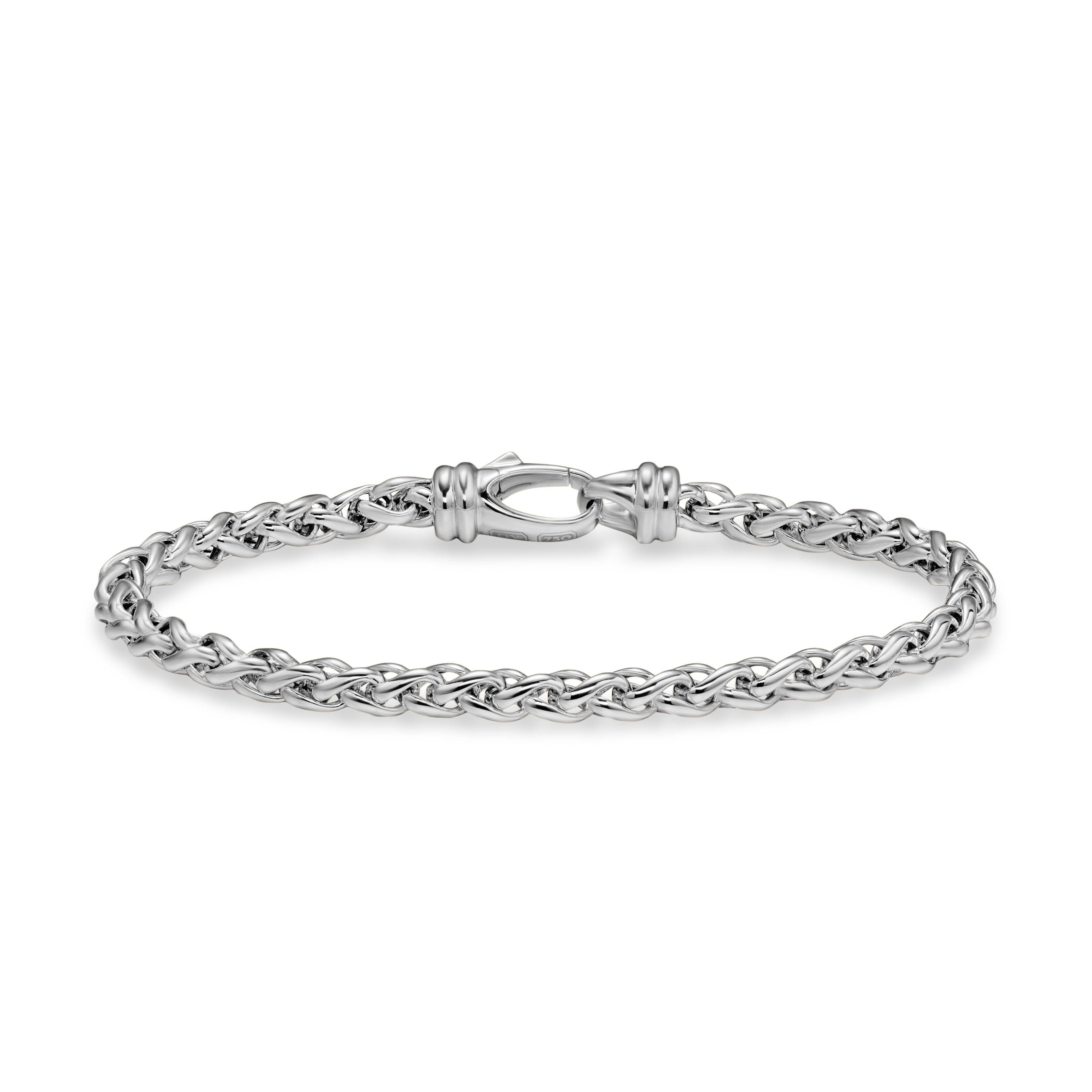Wheat Chain Bracelet in Sterling Silver, 4mm Wheat Chain Bracelet in Sterling Silver, 4mm