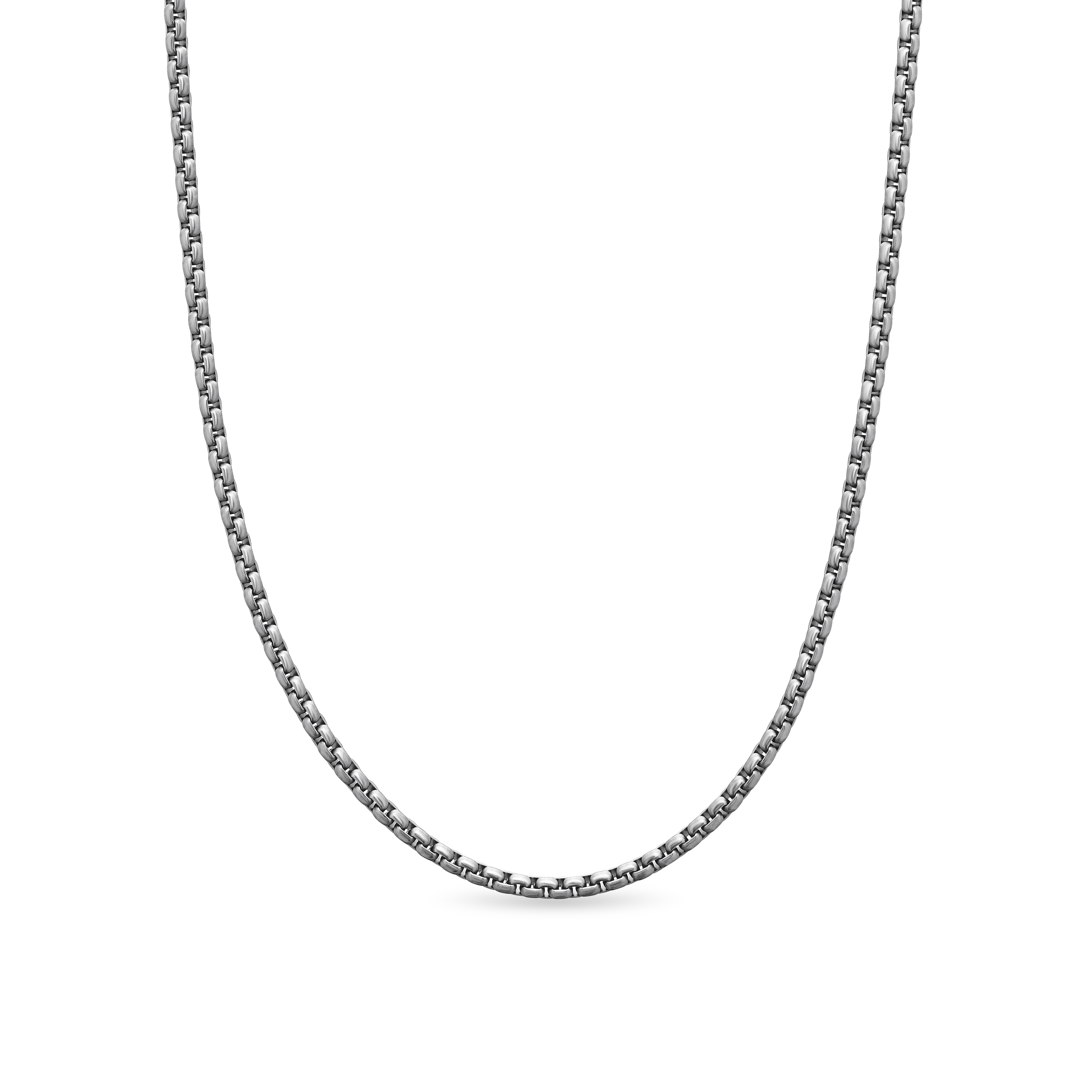 Men's Small Box Chain Necklace in Titanium Men's Small Box Chain Necklace in Titanium