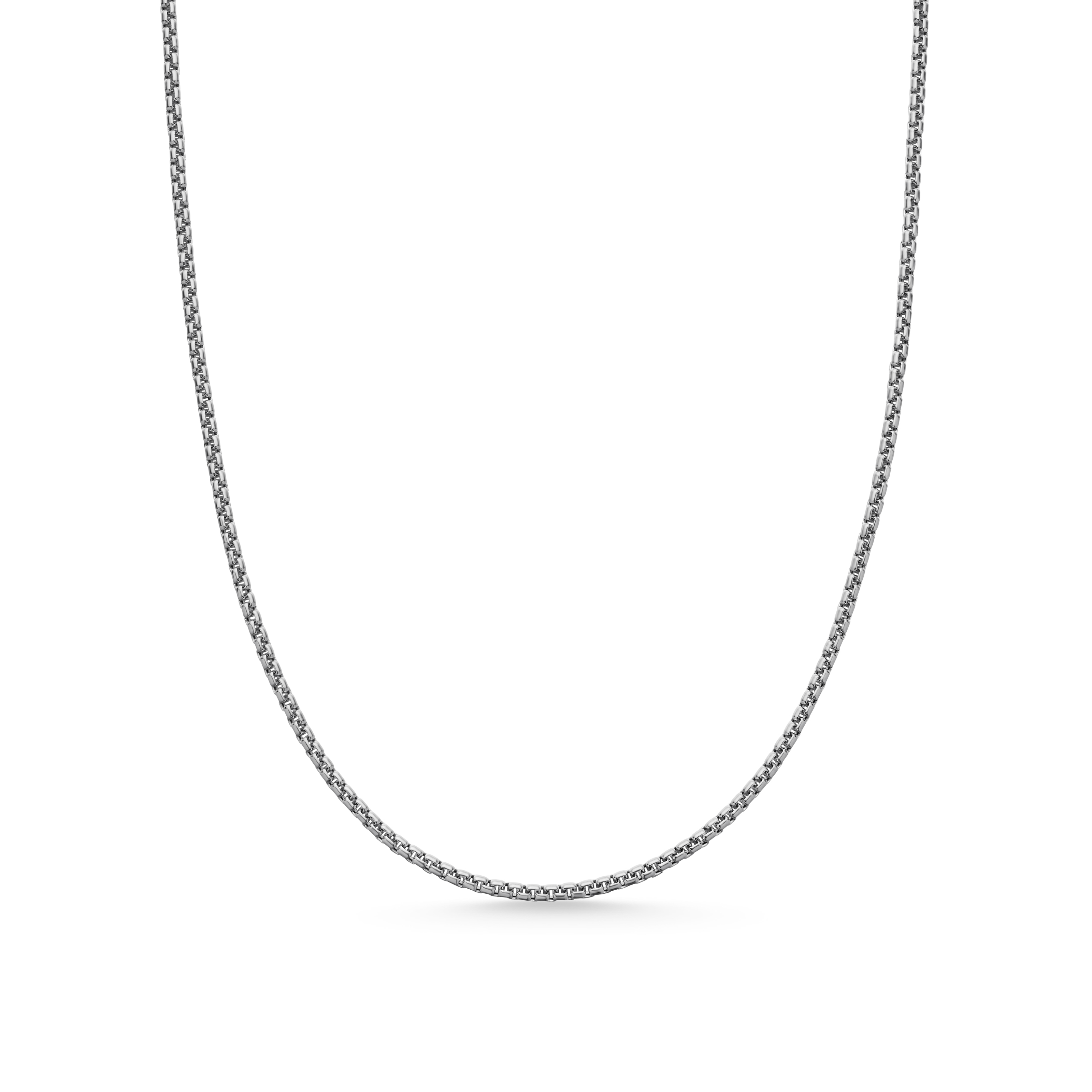 Baby Box Chain Necklace in Sterling Silver and 14k Yellow Gold
