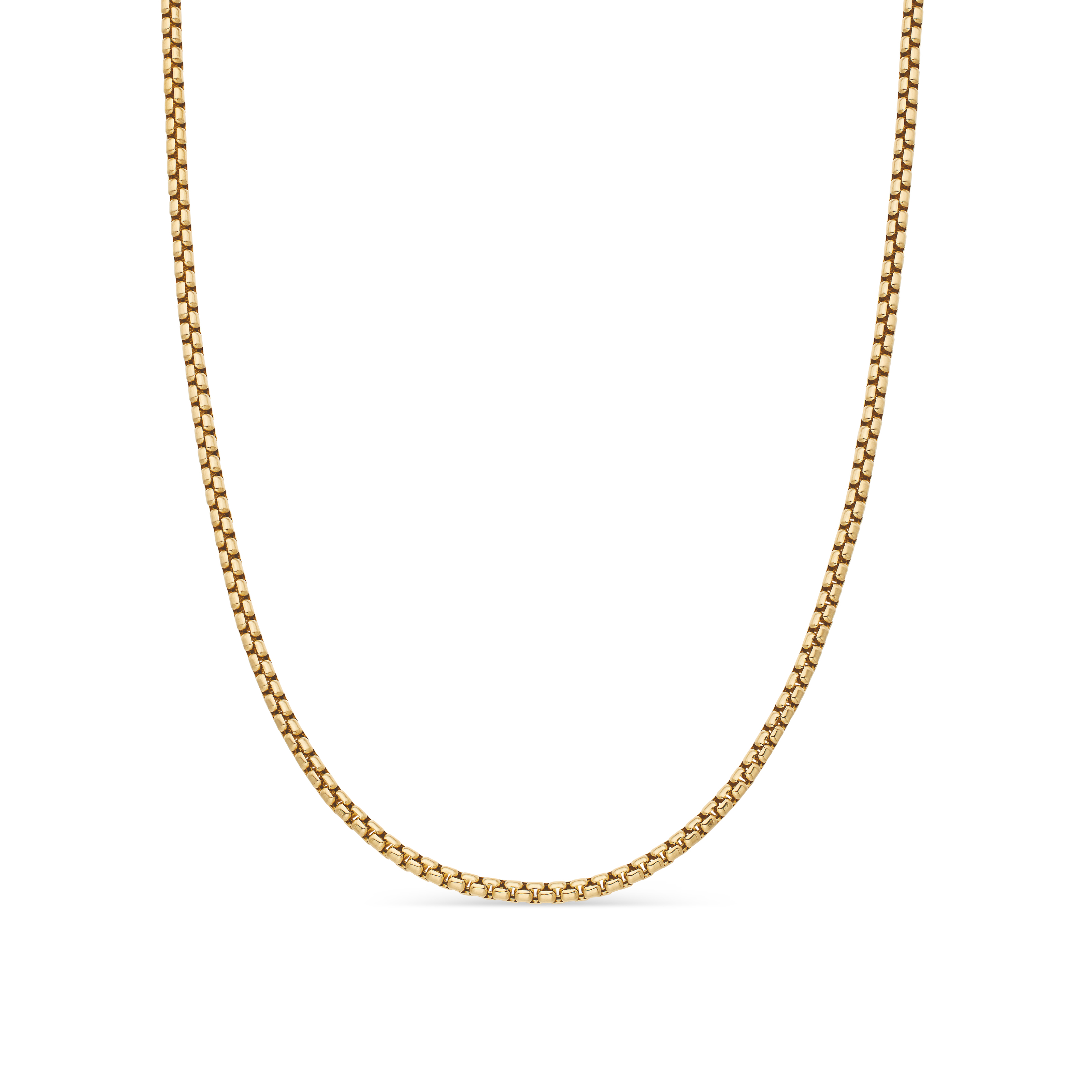 Mens Small Box Chain in 18K Yellow Gold