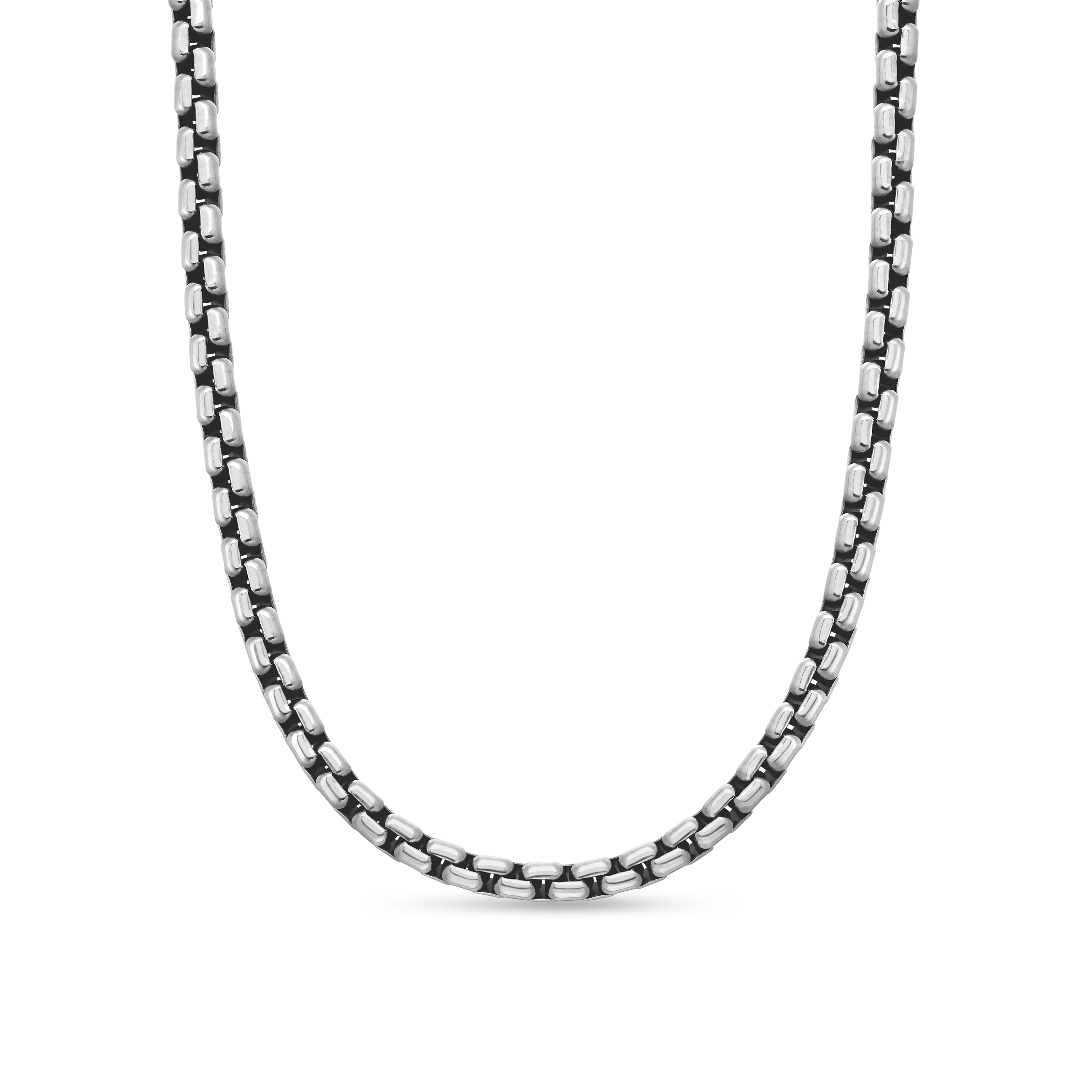 4.8mm Large Box Chain Necklace in Sterling Silver