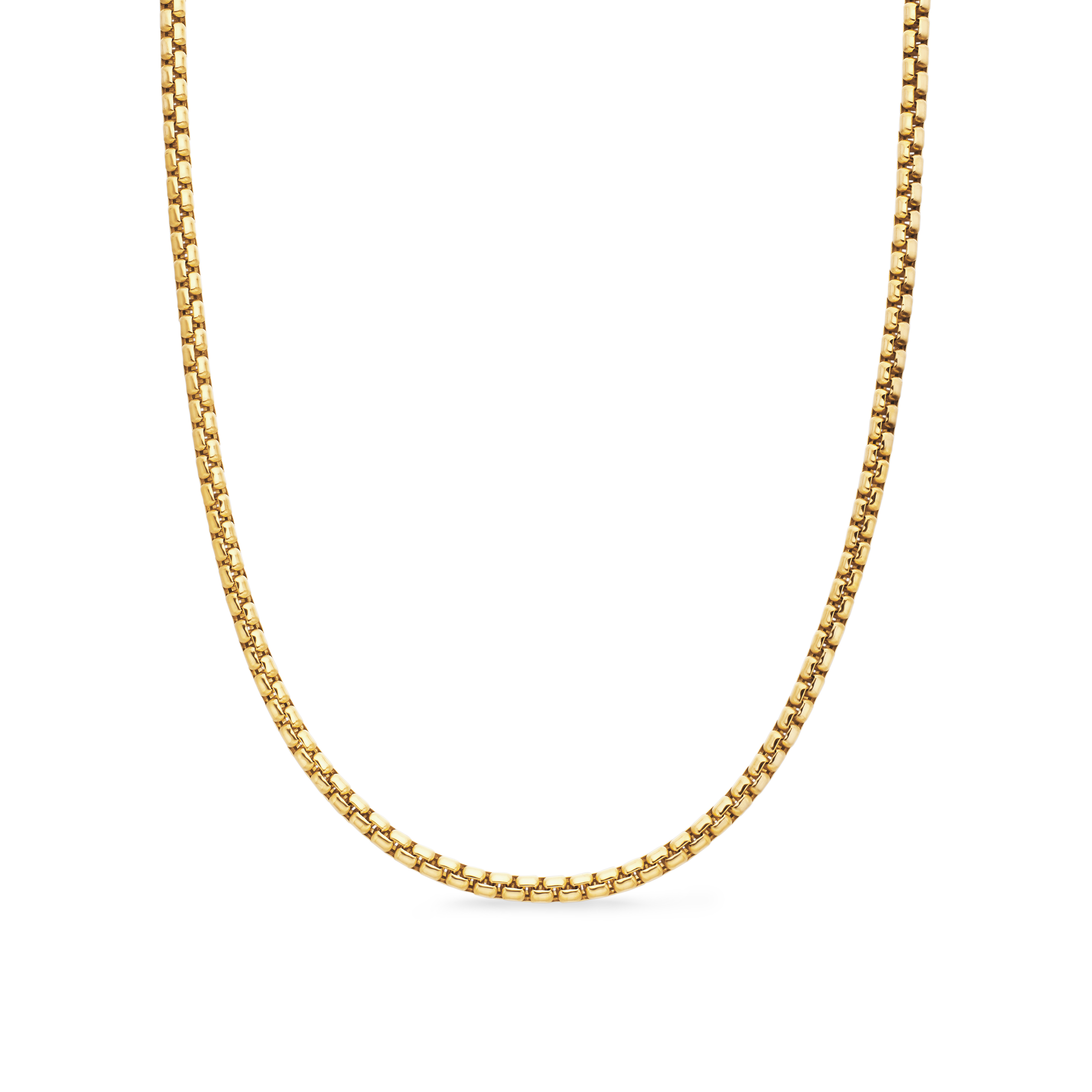 Men's Medium Box Chain Necklace in 18k Yellow Gold Men's Medium Box Chain Necklace in 18k Yellow Gold