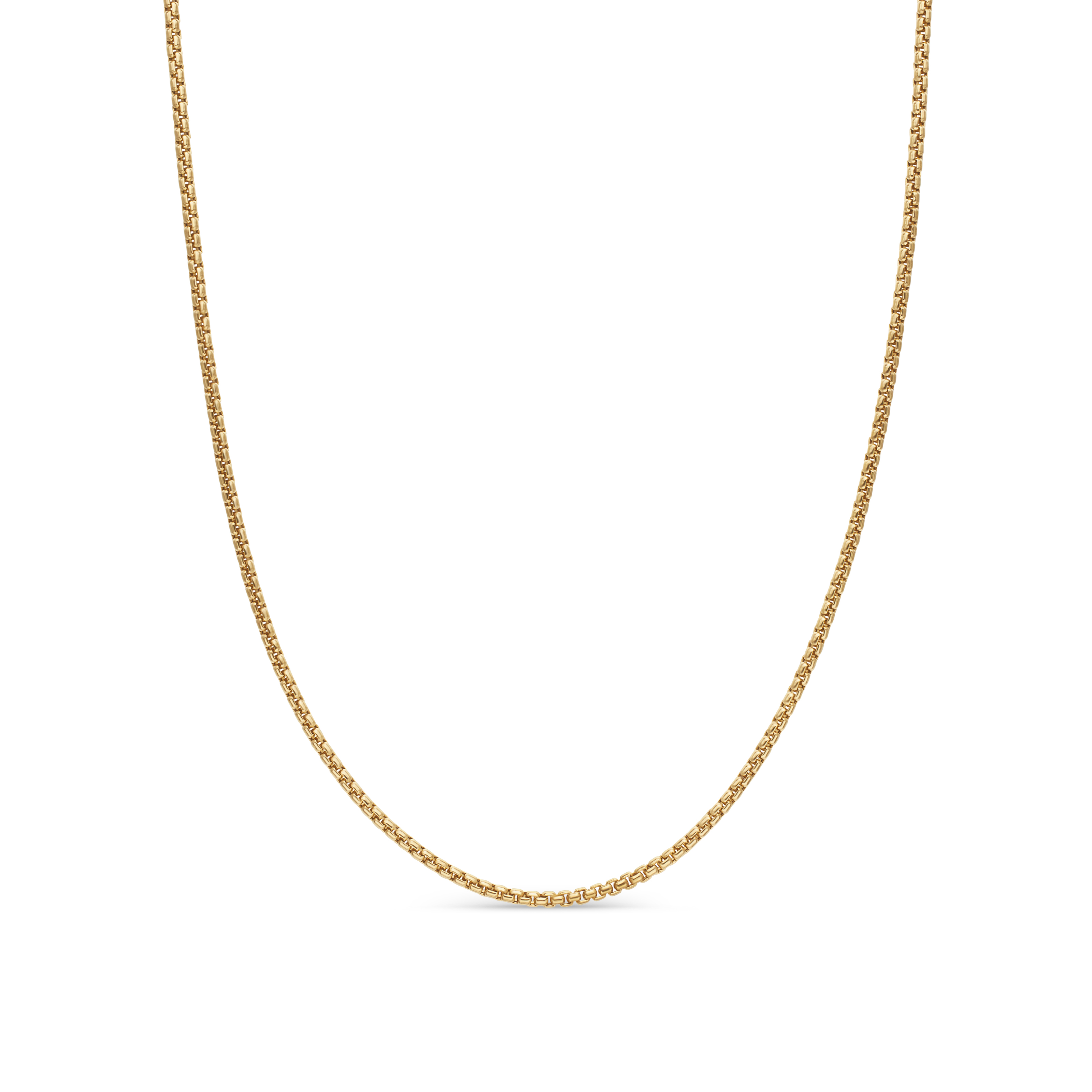 Box Chain Necklace in 18K Yellow Gold, 1.7mm Box Chain Necklace in 18K Yellow Gold, 1.7mm