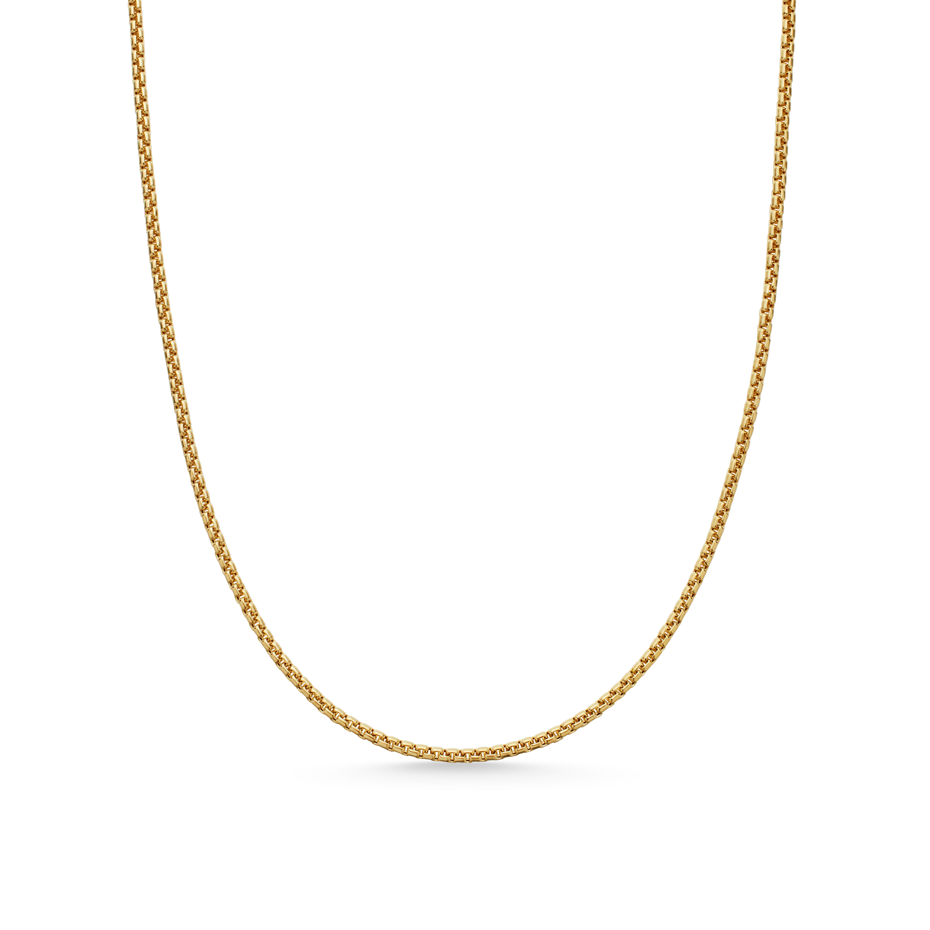Box Chain Necklace in 18K Yellow Gold, 1.7mm