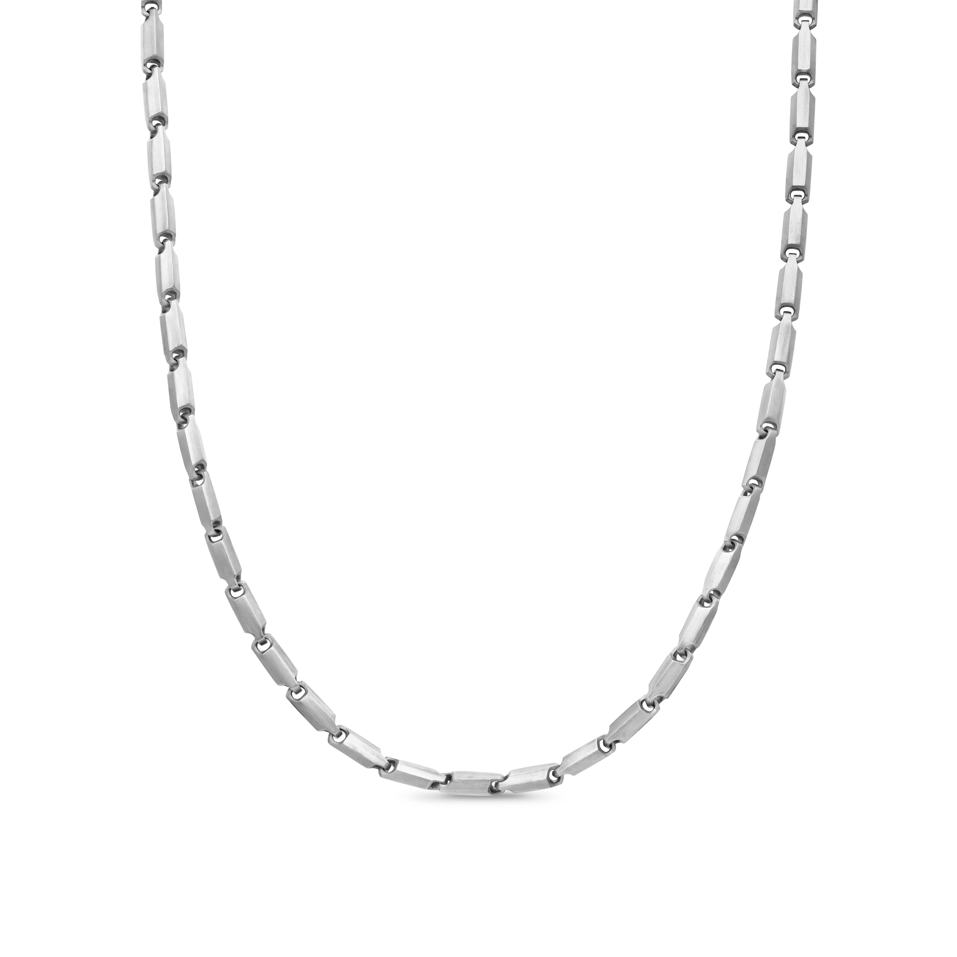 Faceted Link Necklace in Sterling Silver, 3mm Faceted Link Necklace in Sterling Silver, 3mm