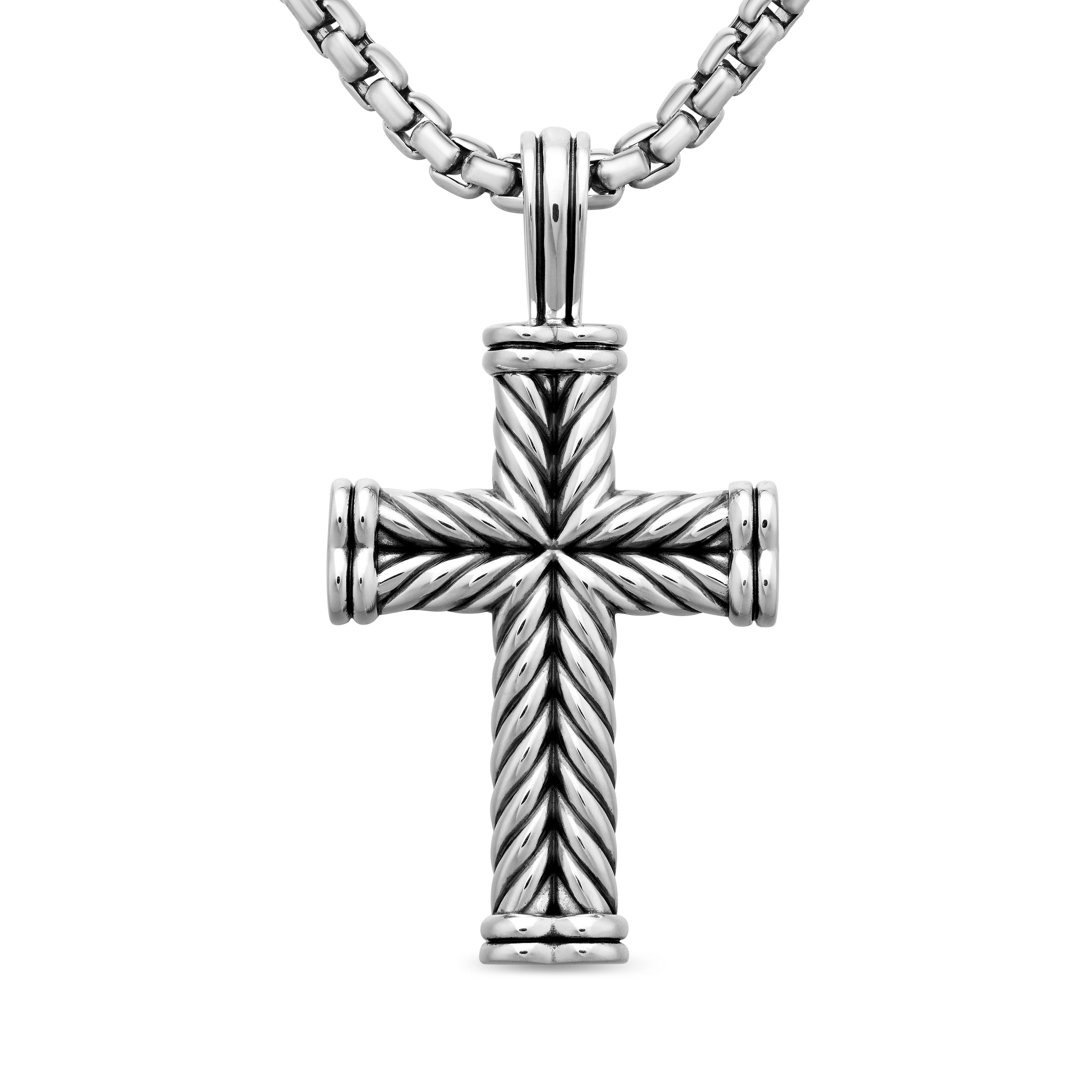 Large Cross Chevron Enhancer in Sterling Silver Large Cross Chevron Enhancer in Sterling Silver