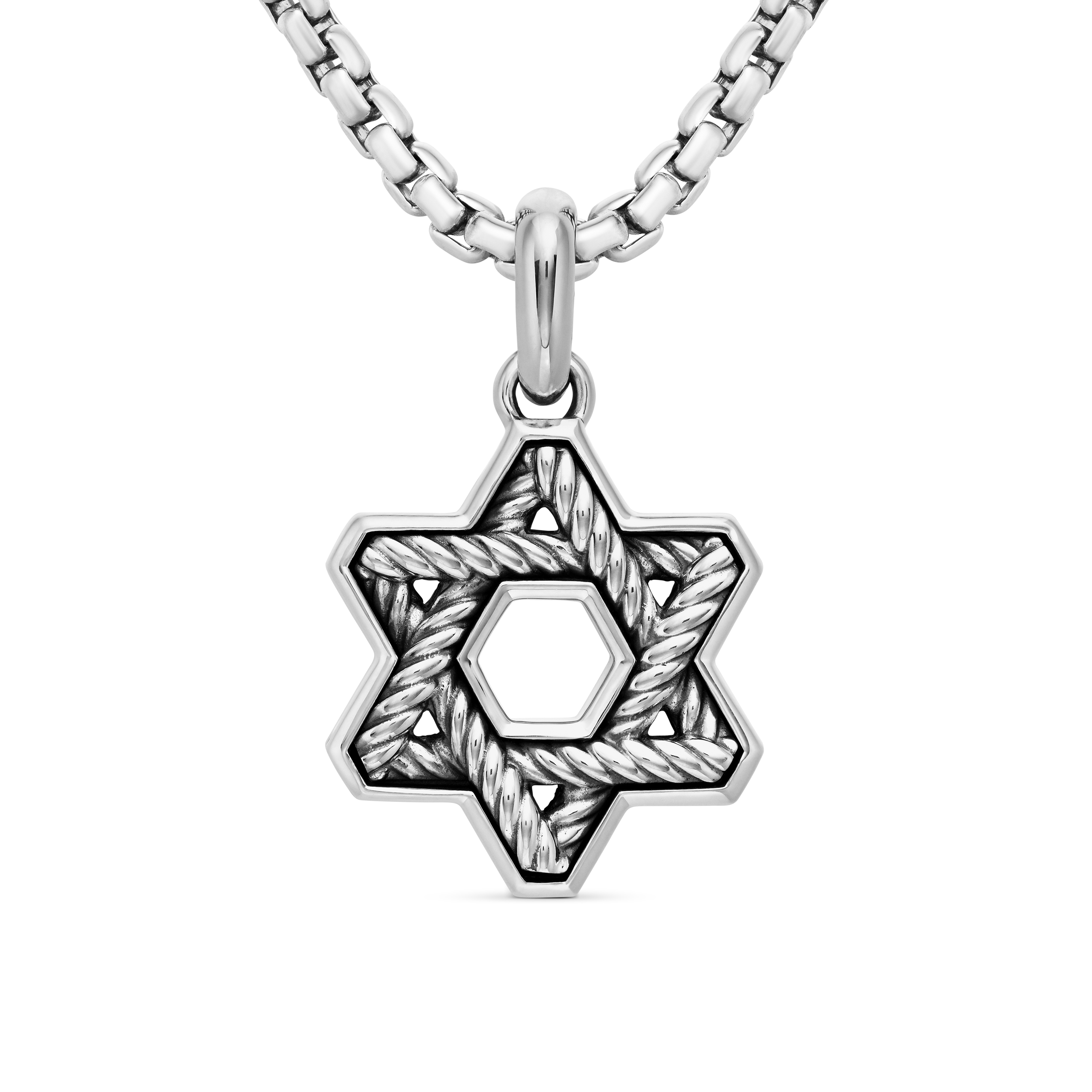 Small Cable Star of David Enhancer in Sterling Silver Small Cable Star of David Enhancer in Sterling Silver