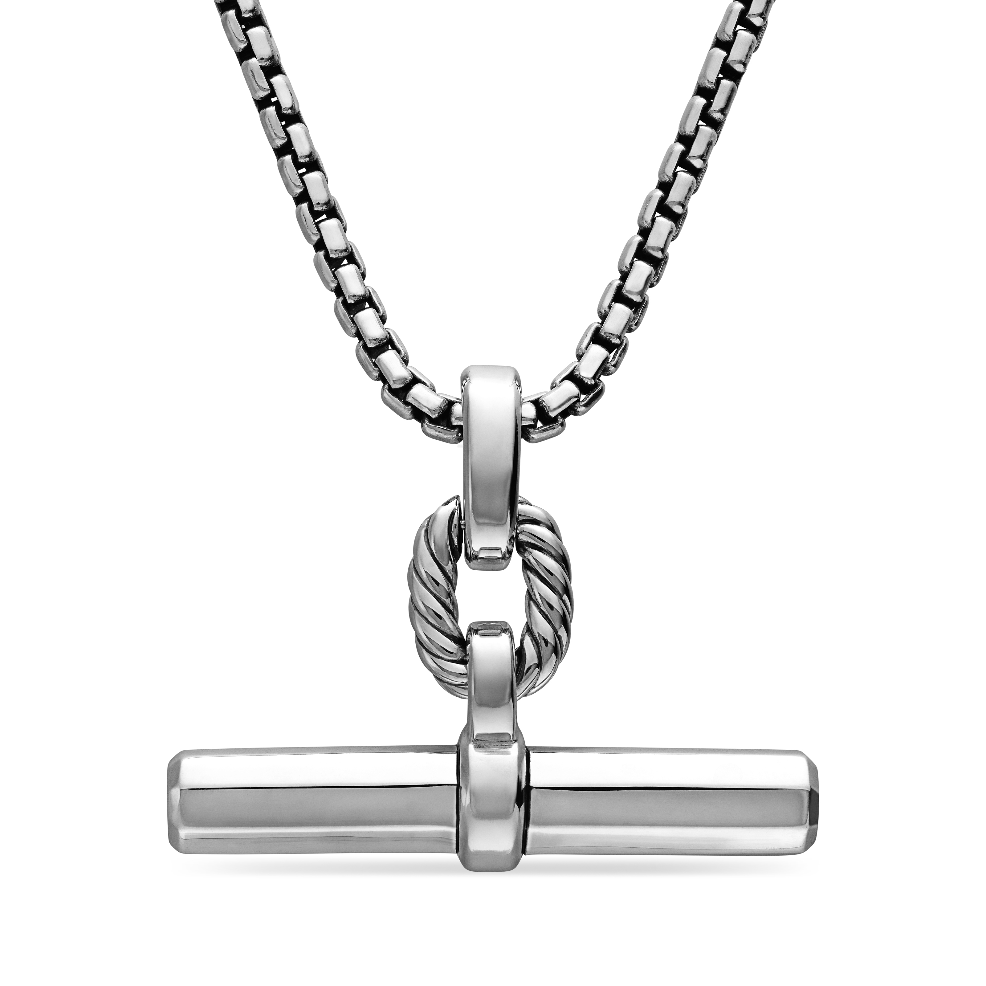 Lexington E/W Barrel Pendant  in Sterling Silver, 36mm