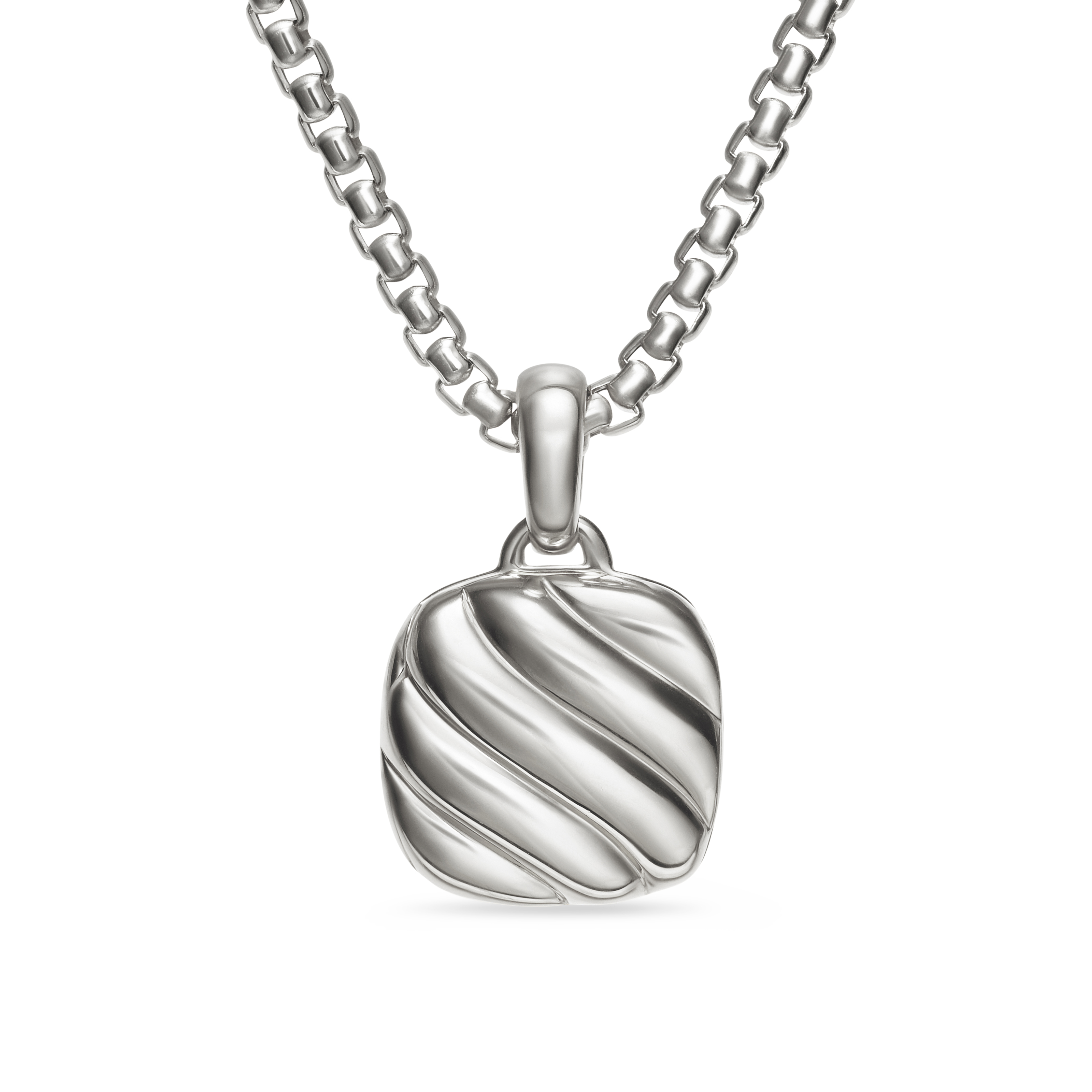 Sculpted Cable Square Locket in Sterling Silver, 22.5mm Sculpted Cable Square Locket in Sterling Silver, 22.5mm