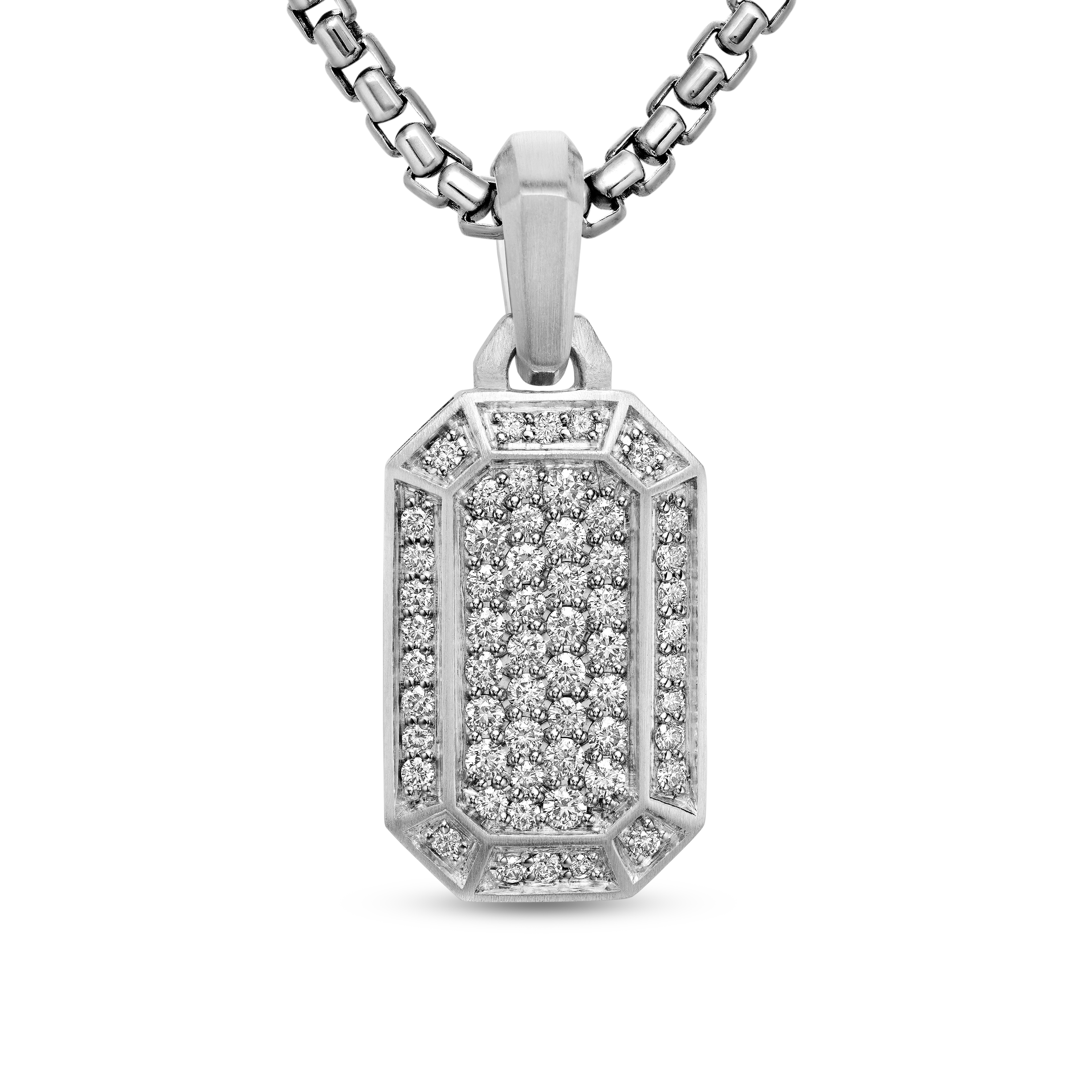 Streamline® Amulet in Sterling Silver with Diamonds, 22mm