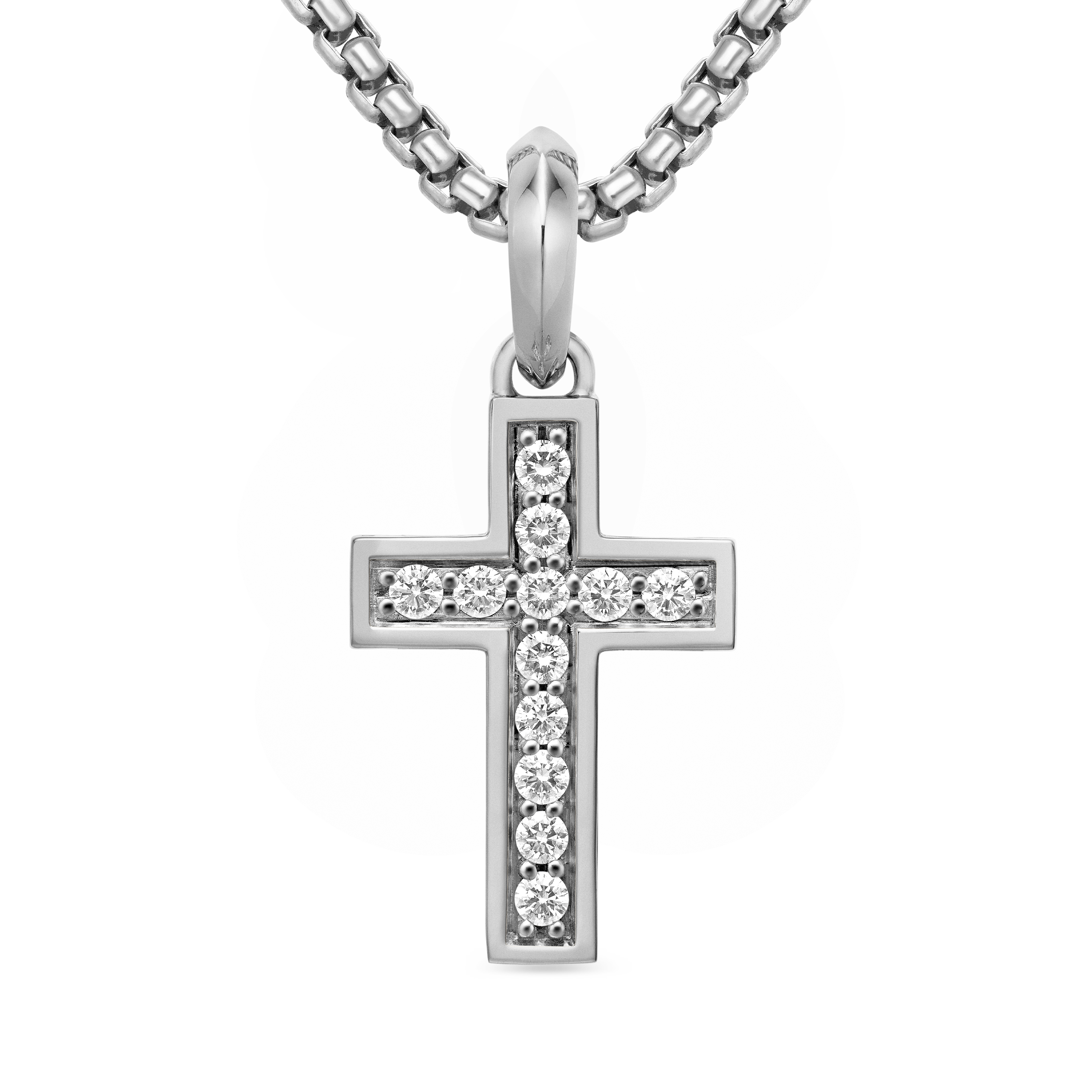 Streamline® Cross Pendant in Sterling Silver with Diamonds, 23mm Streamline® Cross Pendant in Sterling Silver with Diamonds, 23mm