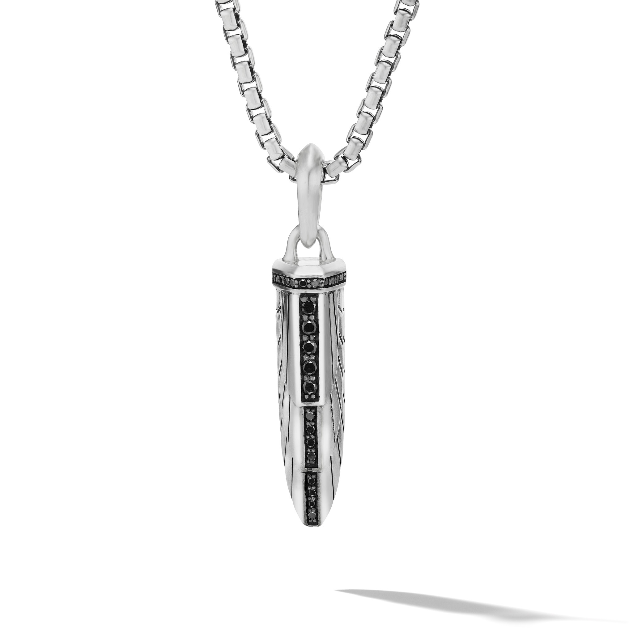 Empire Amulet in Sterling Silver with Black Diamonds, 39.8mm Empire Amulet in Sterling Silver with Black Diamonds, 39.8mm