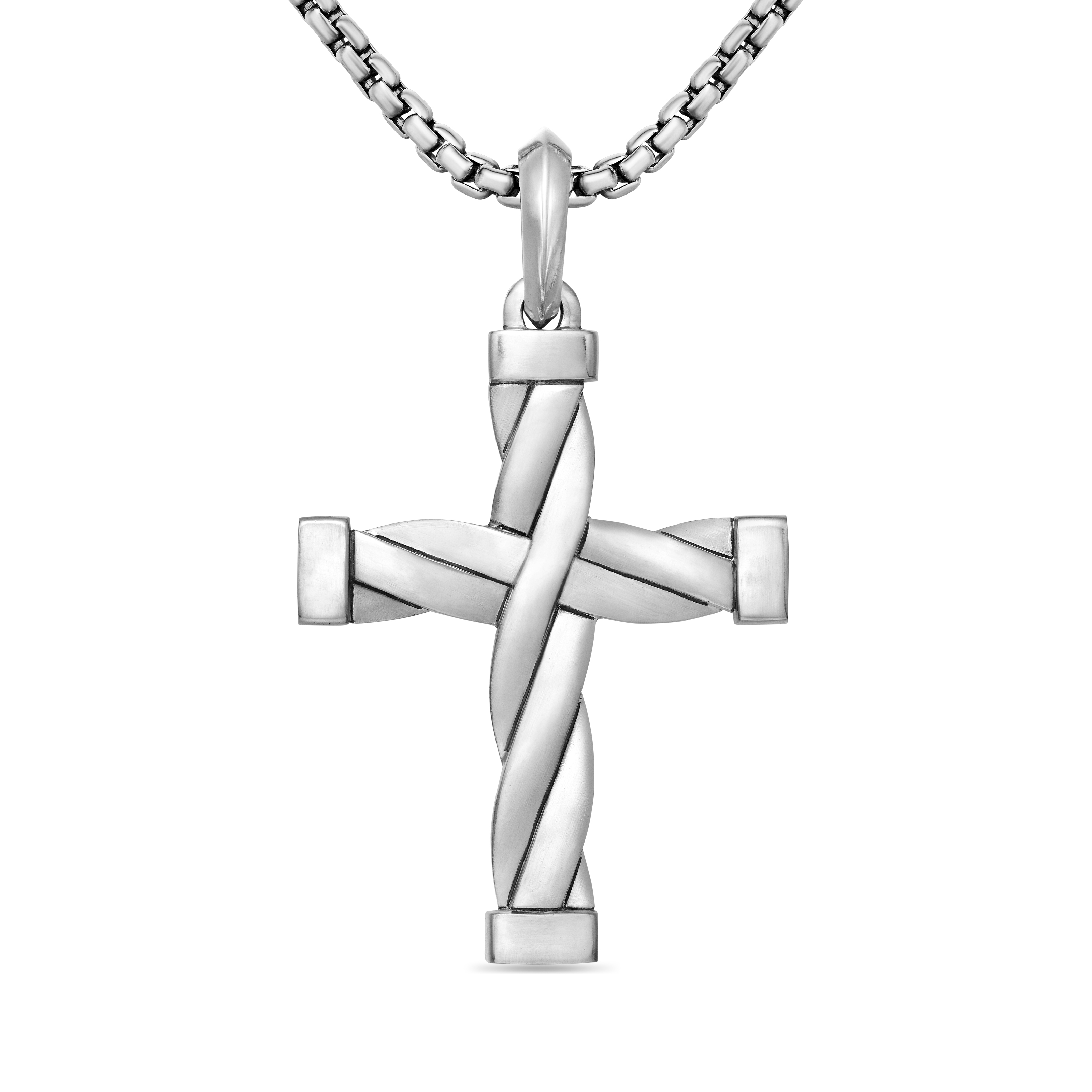 DY Helios™ Cross Pendant in Sterling Silver, 48mm DY Helios™ Cross Pendant in Sterling Silver, 48mm