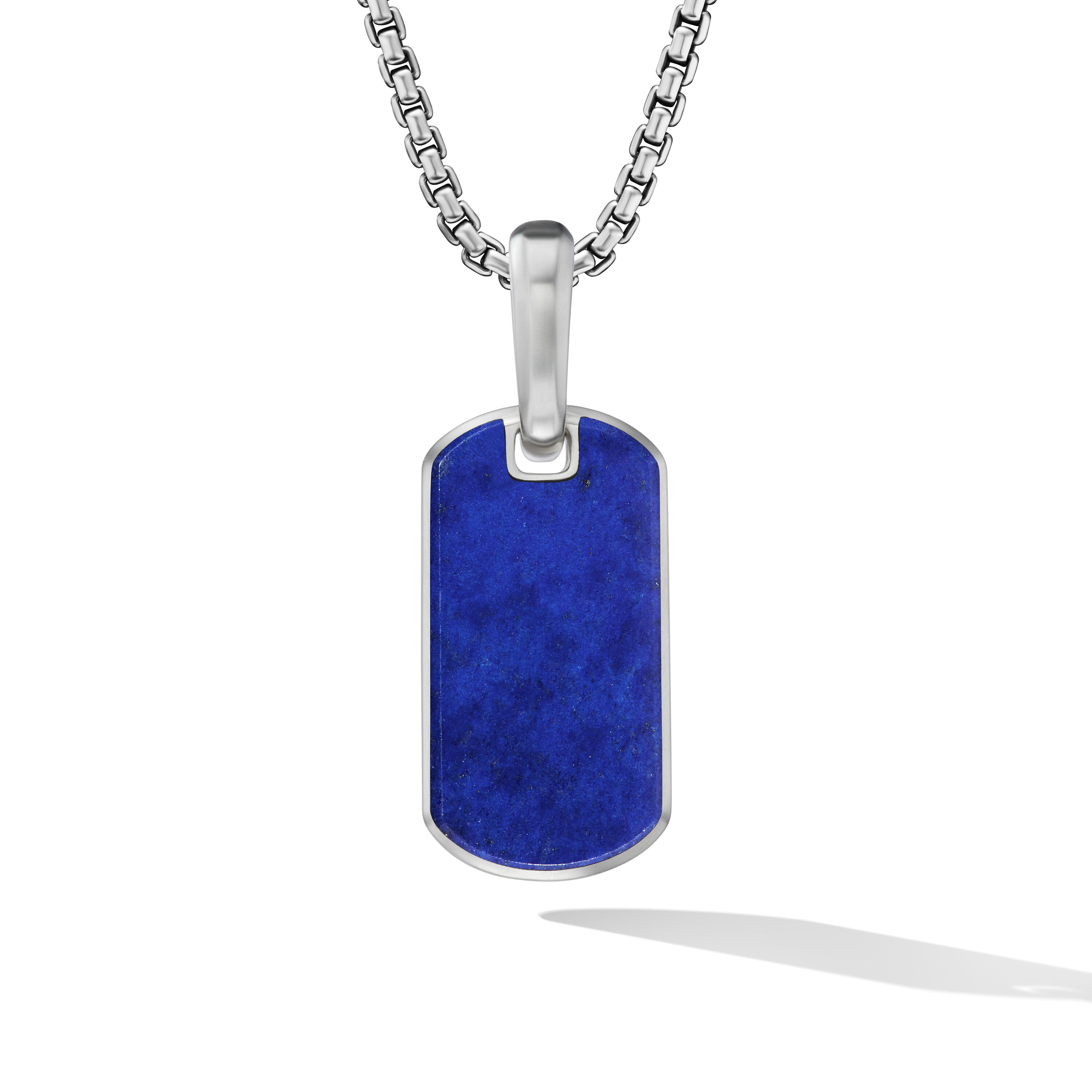 Chevron Tag in Sterling Silver with Lapis Lazuli, 21mm Chevron Tag in Sterling Silver with Lapis Lazuli, 21mm