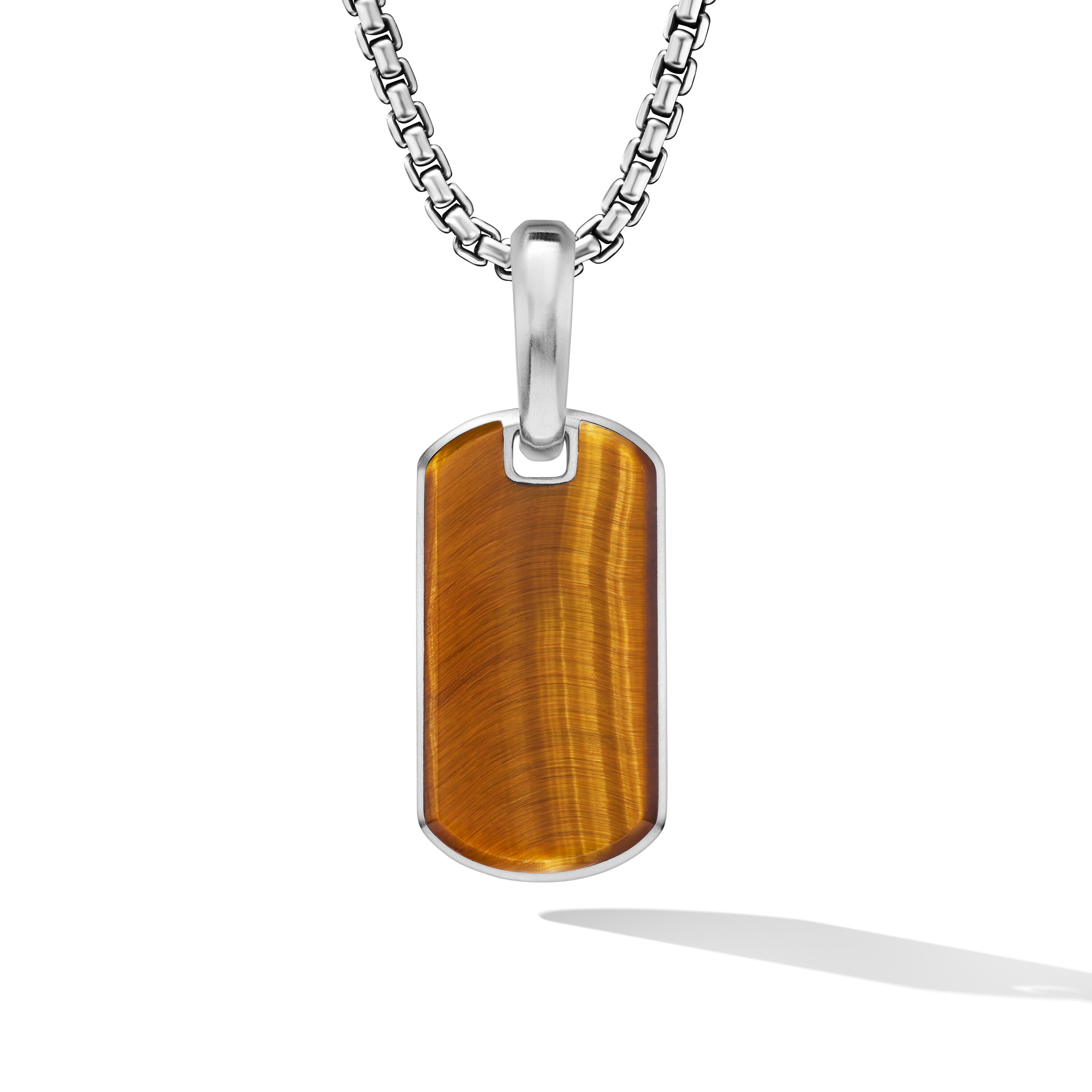 Chevron Tag in Sterling Silver with Tiger's Eye, 21mm Chevron Tag in Sterling Silver with Tiger's Eye, 21mm
