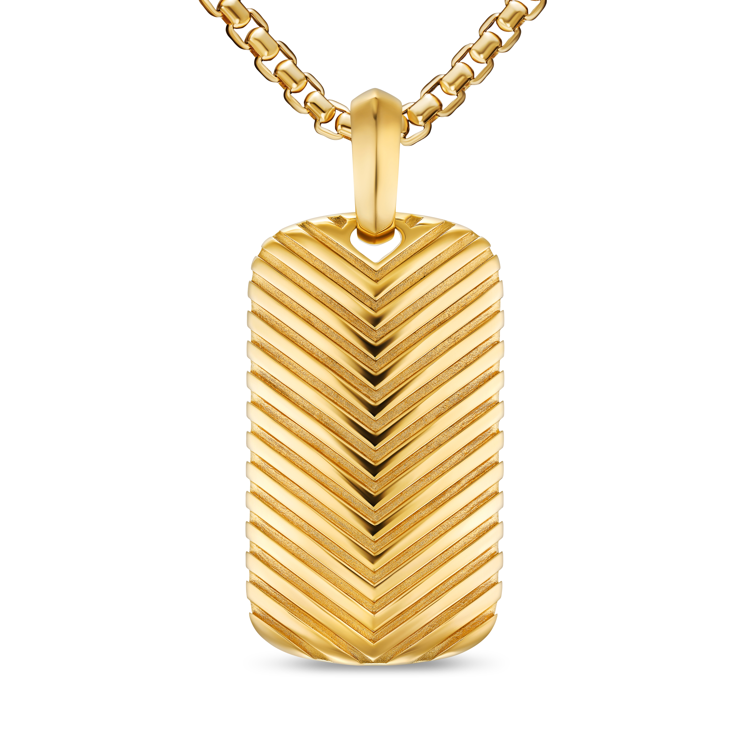 Chevron Tag in 18K Yellow Gold, 34mm Chevron Tag in 18K Yellow Gold, 34mm