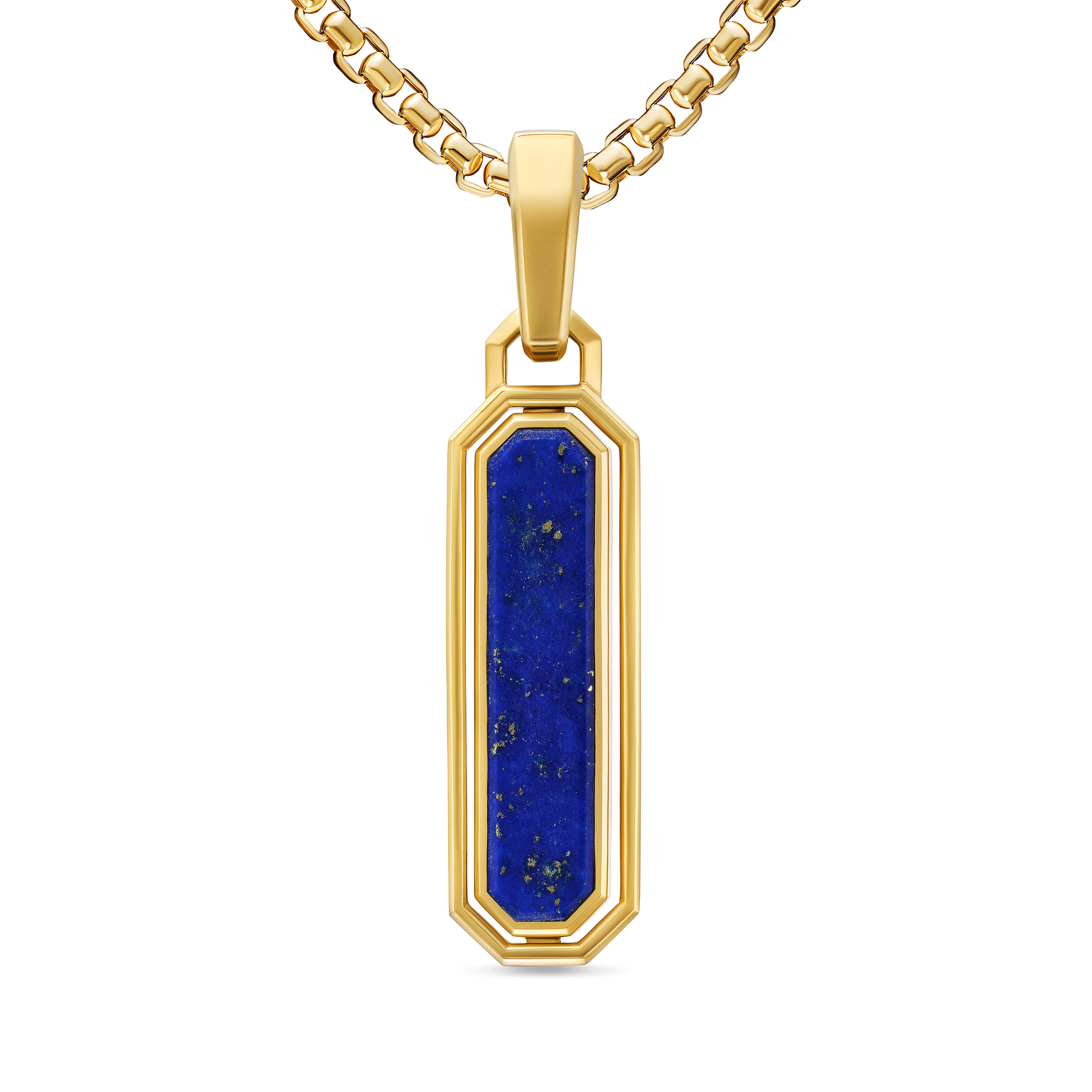 Streamline® Inlay Amulet in 18K Yellow Gold with Black Onyx and Lapis, 30.7mm Streamline® Inlay Amulet in 18K Yellow Gold with Black Onyx and Lapis, 30.7mm