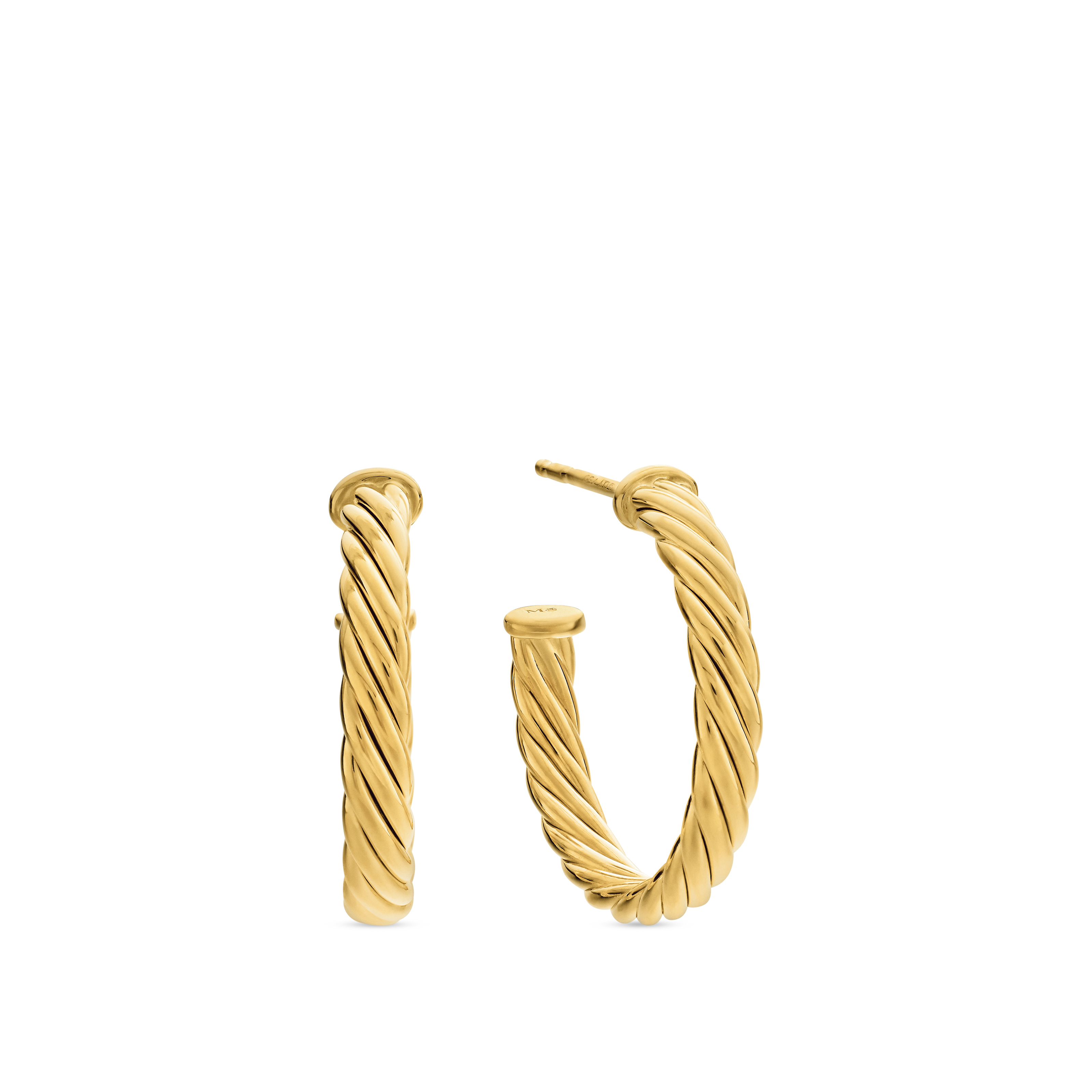 Cablespira® Hoop Earrings in 18K Yellow Gold, 3/4in Cablespira® Hoop Earrings in 18K Yellow Gold, 3/4in