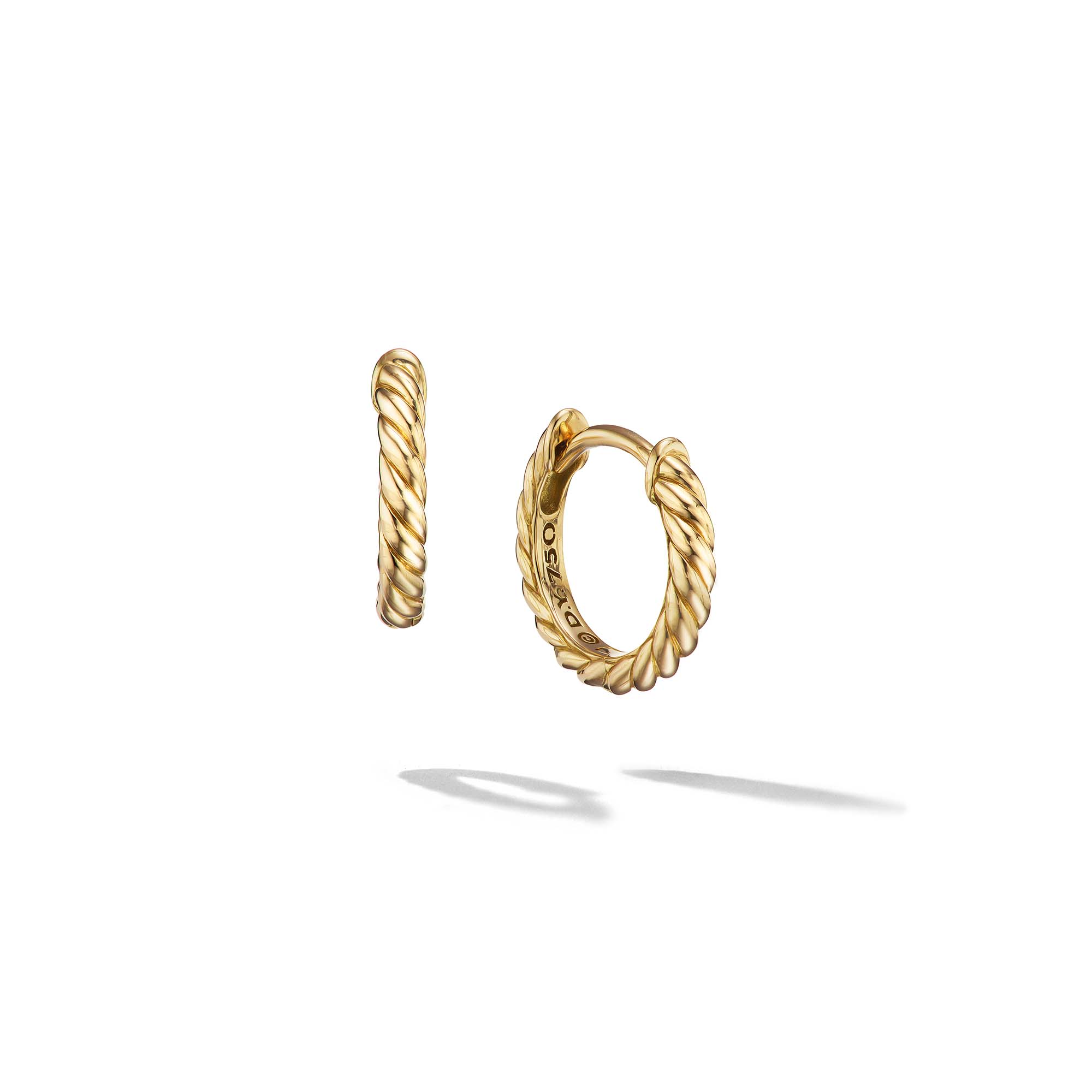 Sculpted Cable Micro Huggie Hoop Earrings in 18K Yellow Gold, 10.7mm Sculpted Cable Micro Huggie Hoop Earrings in 18K Yellow Gold, 10.7mm