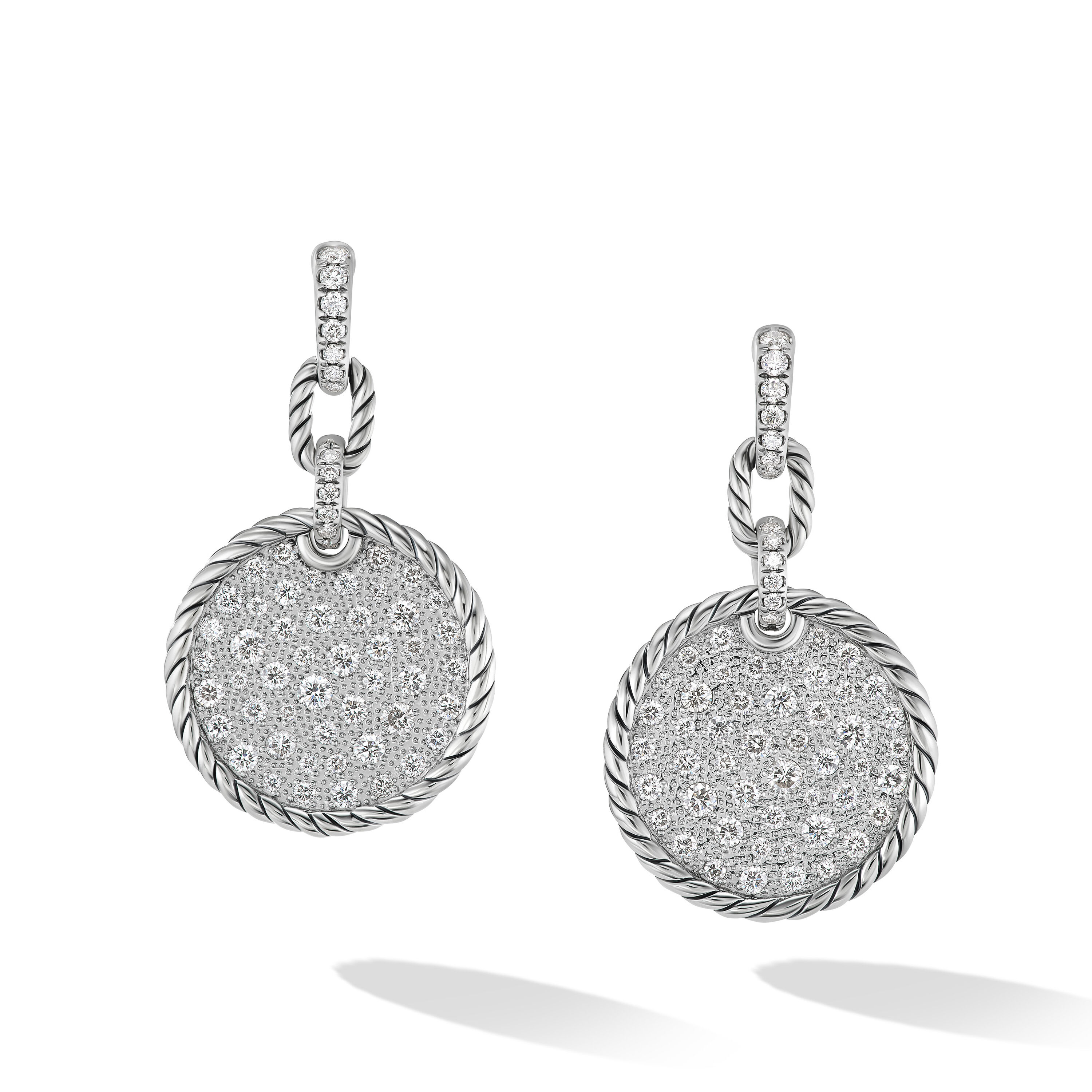 DY Elements® Convertible Drop Earrings in Sterling Silver with Diamonds, 38.3mm DY Elements® Convertible Drop Earrings in Sterling Silver with Diamonds, 38.3mm