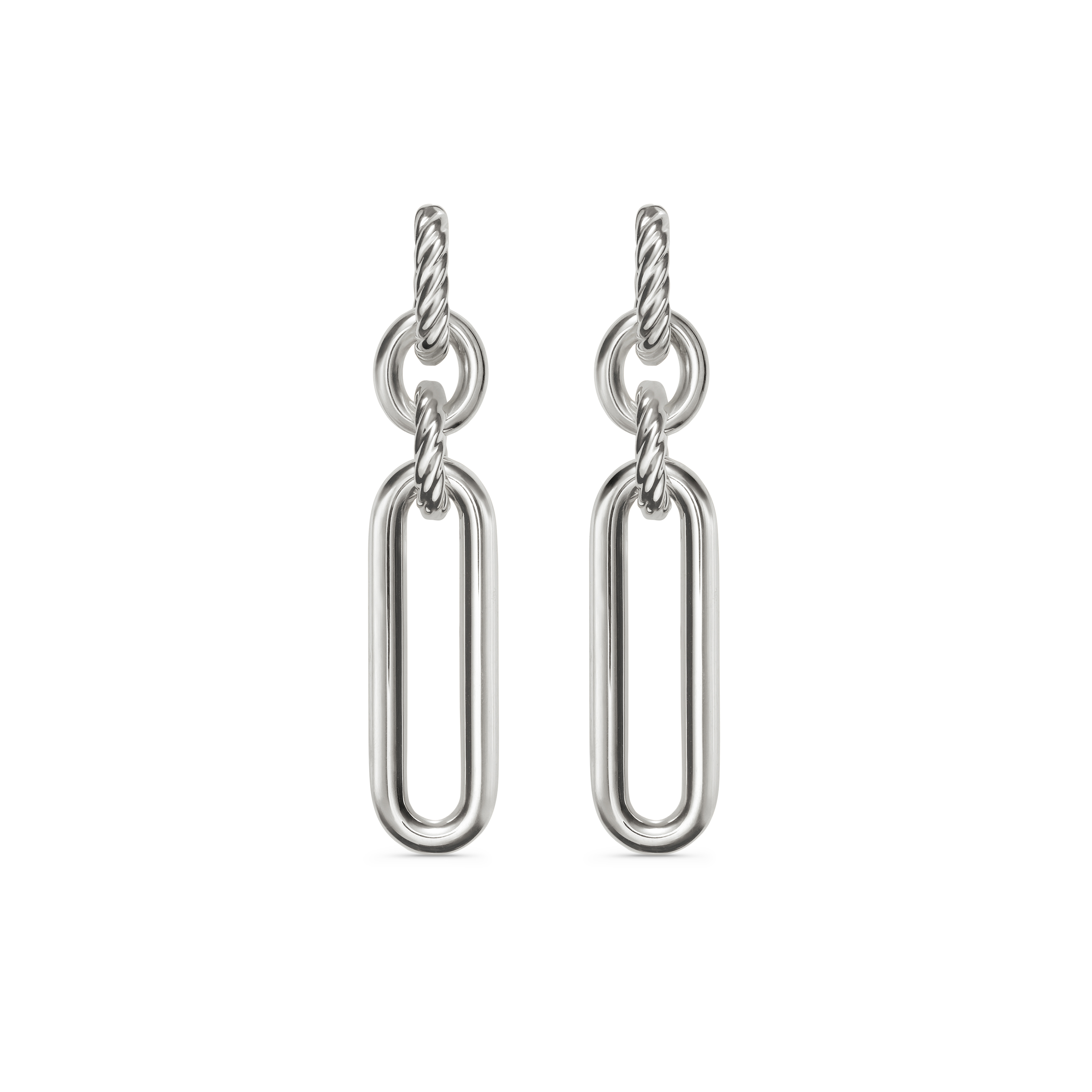 Lexington Double Link Drop Earrings in Sterling Silver, 53.5mm Lexington Double Link Drop Earrings in Sterling Silver, 53.5mm