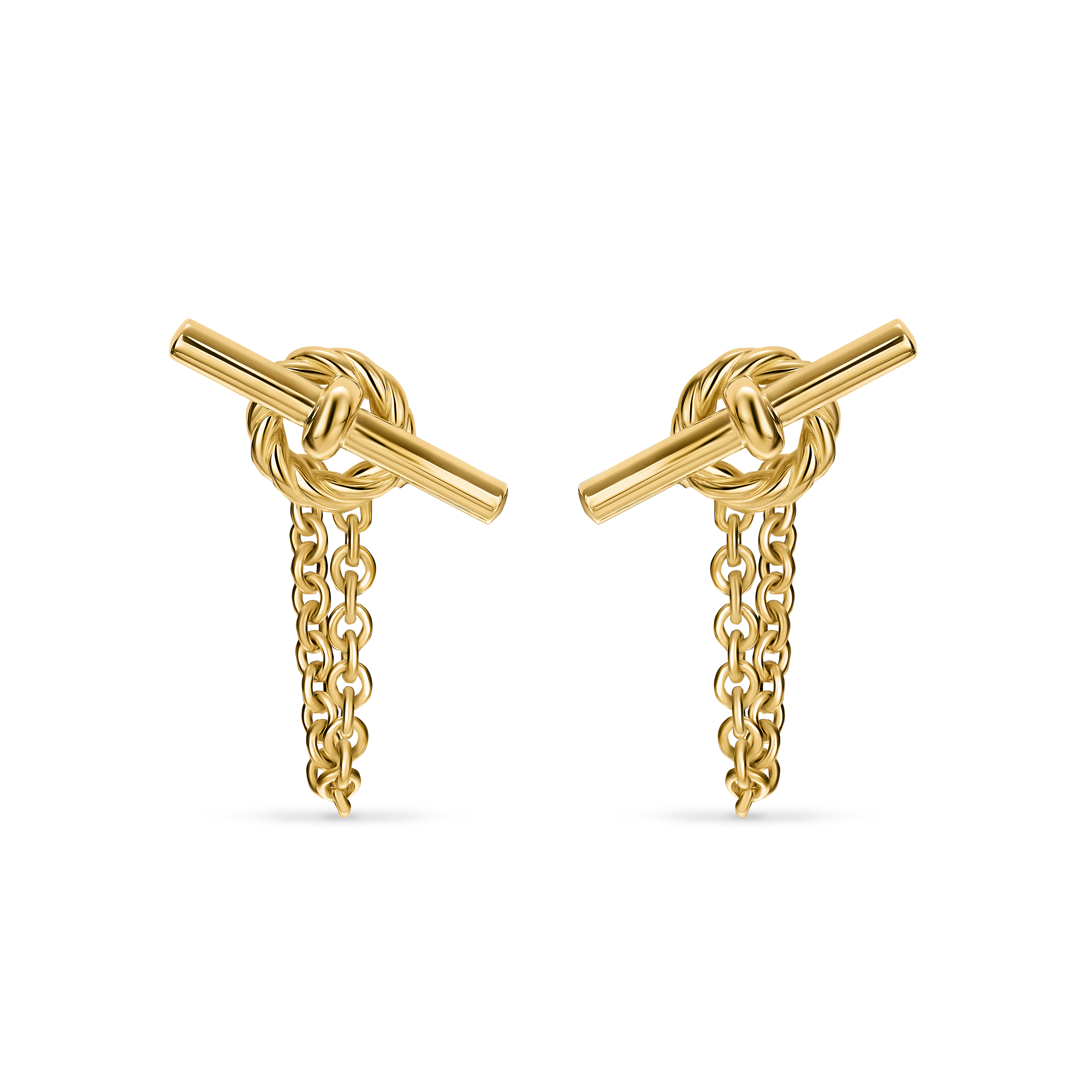 DY Mercer® Petite Toggle Chain Stud Earrings in 18K Yellow Gold, 38.2mm DY Mercer® Petite Toggle Chain Stud Earrings in 18K Yellow Gold, 38.2mm