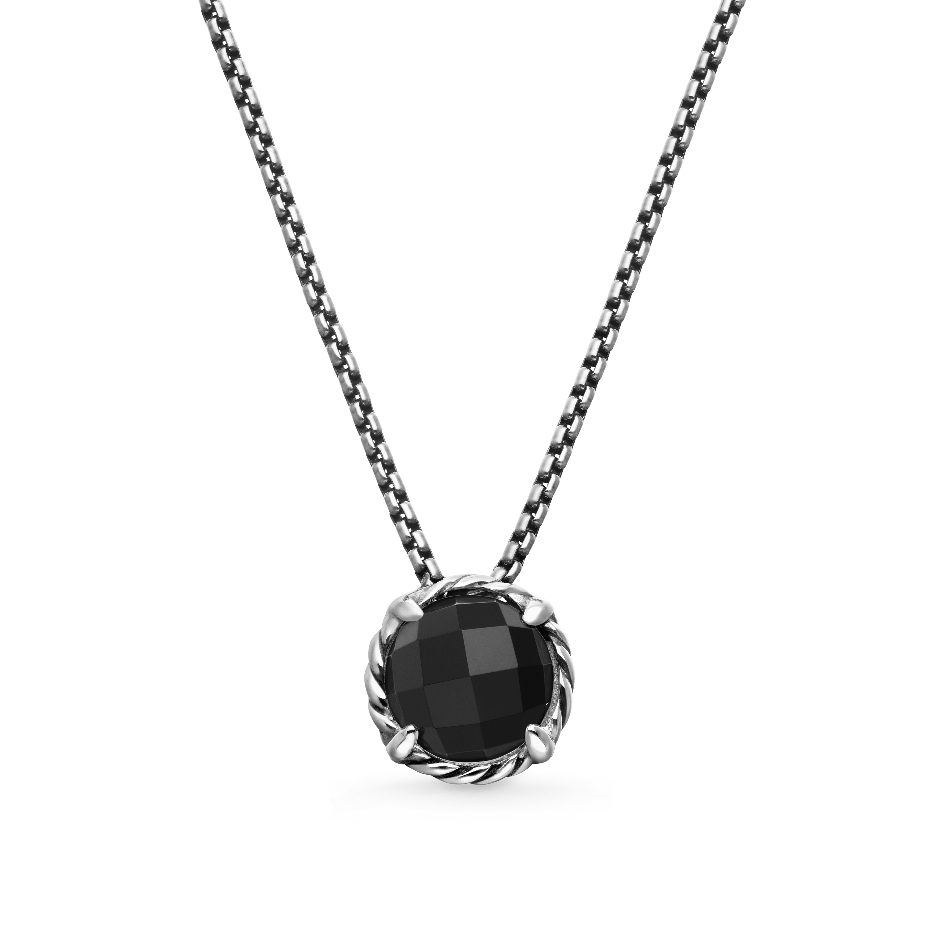 Petite Chatelaine® Necklace in Sterling Silver with Black Onyx, 10mm