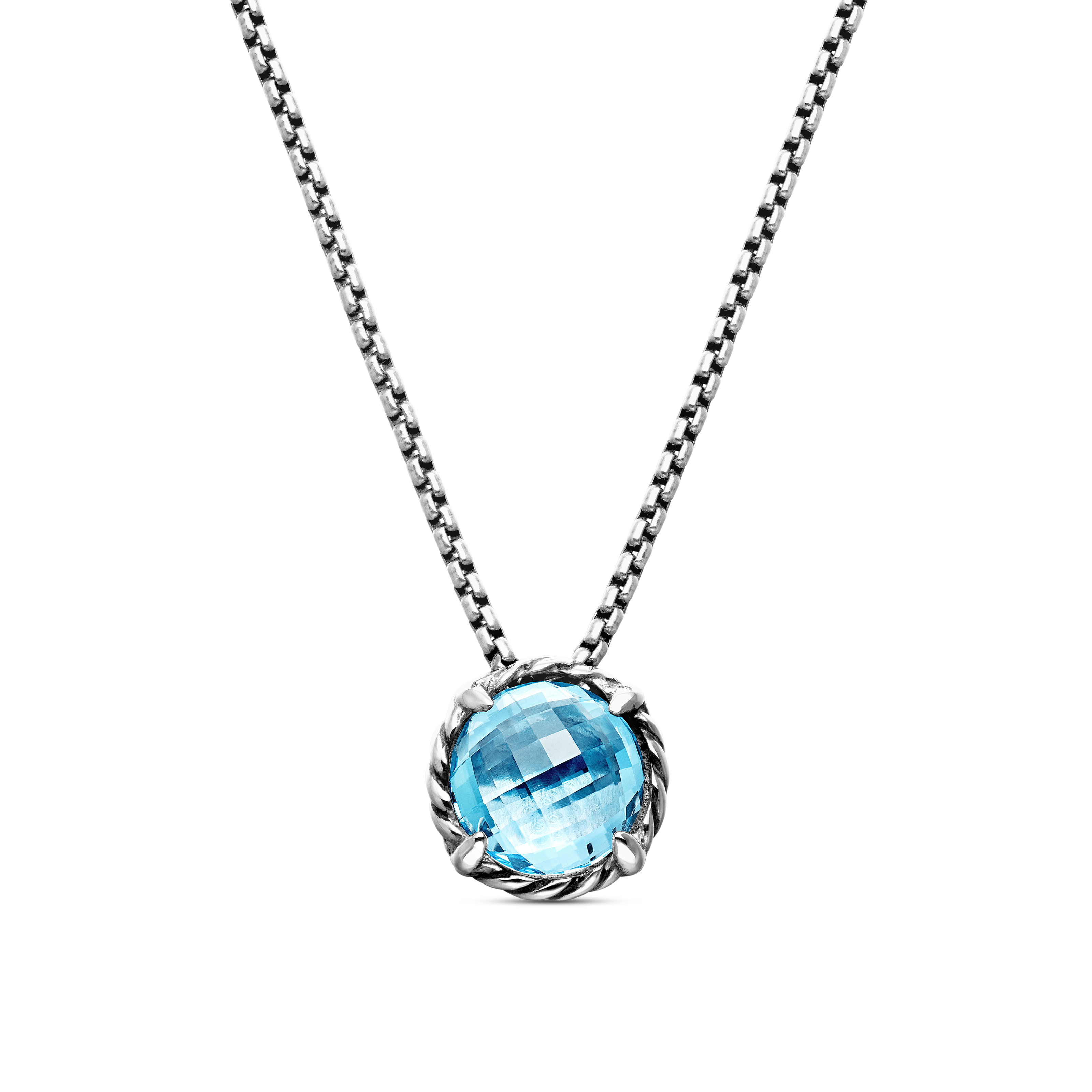 Petite Chatelaine® Necklace in Sterling Silver with Blue Topaz, 10mm Petite Chatelaine® Necklace in Sterling Silver with Blue Topaz, 10mm