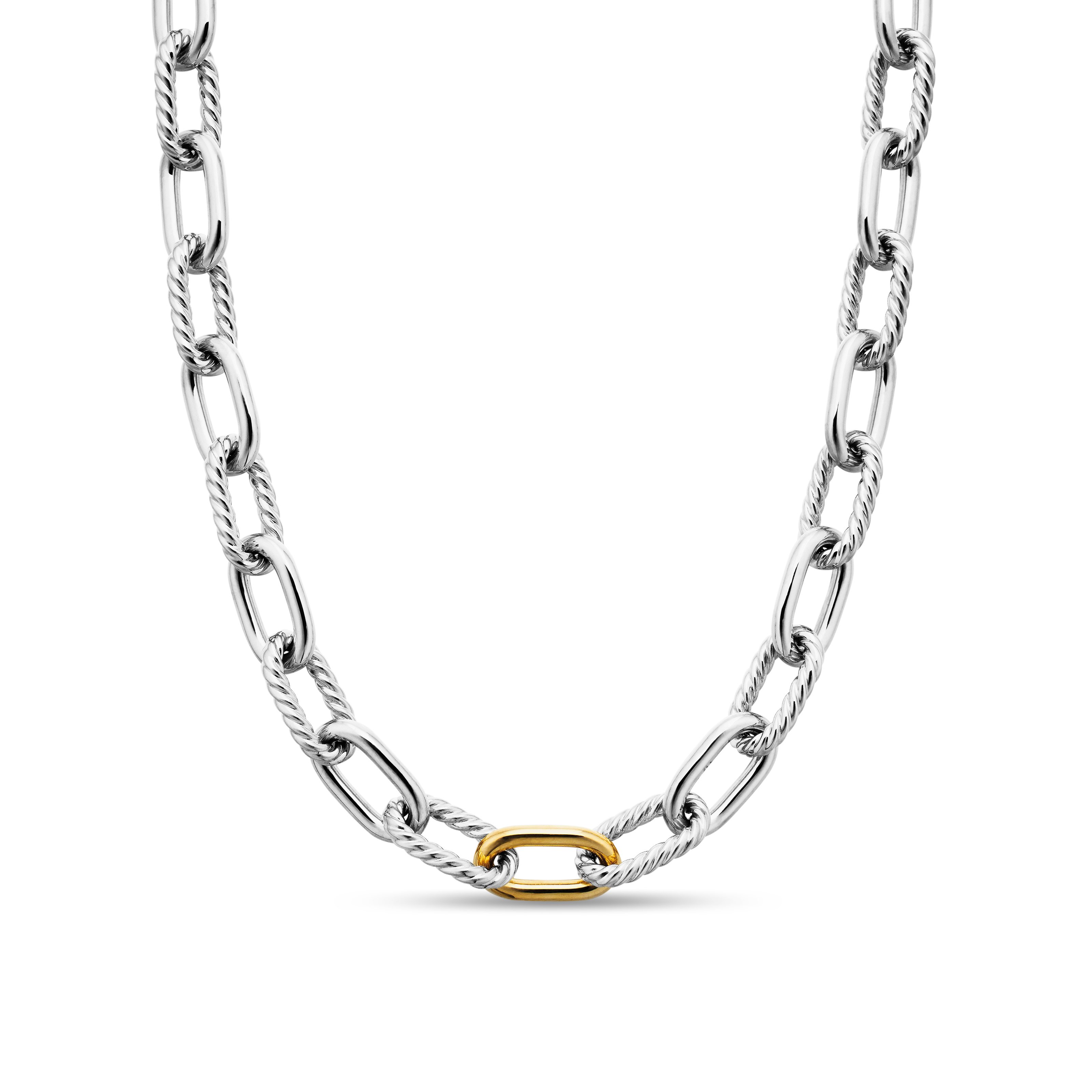 DY Madison® Chain Necklace in Sterling Silver with 18K Yellow Gold, 11mm DY Madison® Chain Necklace in Sterling Silver with 18K Yellow Gold, 11mm