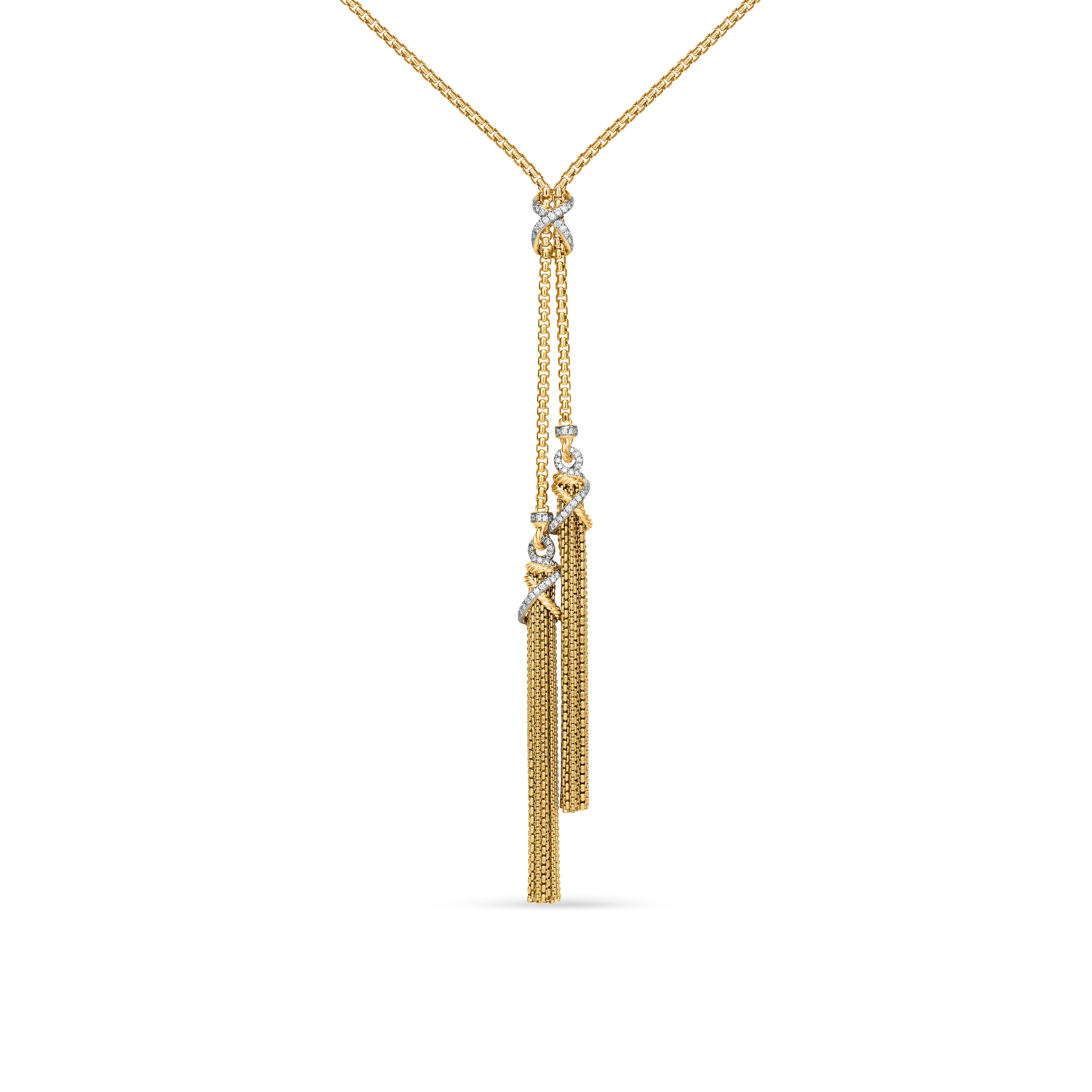 Helena Tassel Necklace in 18K Yellow Gold with Diamonds