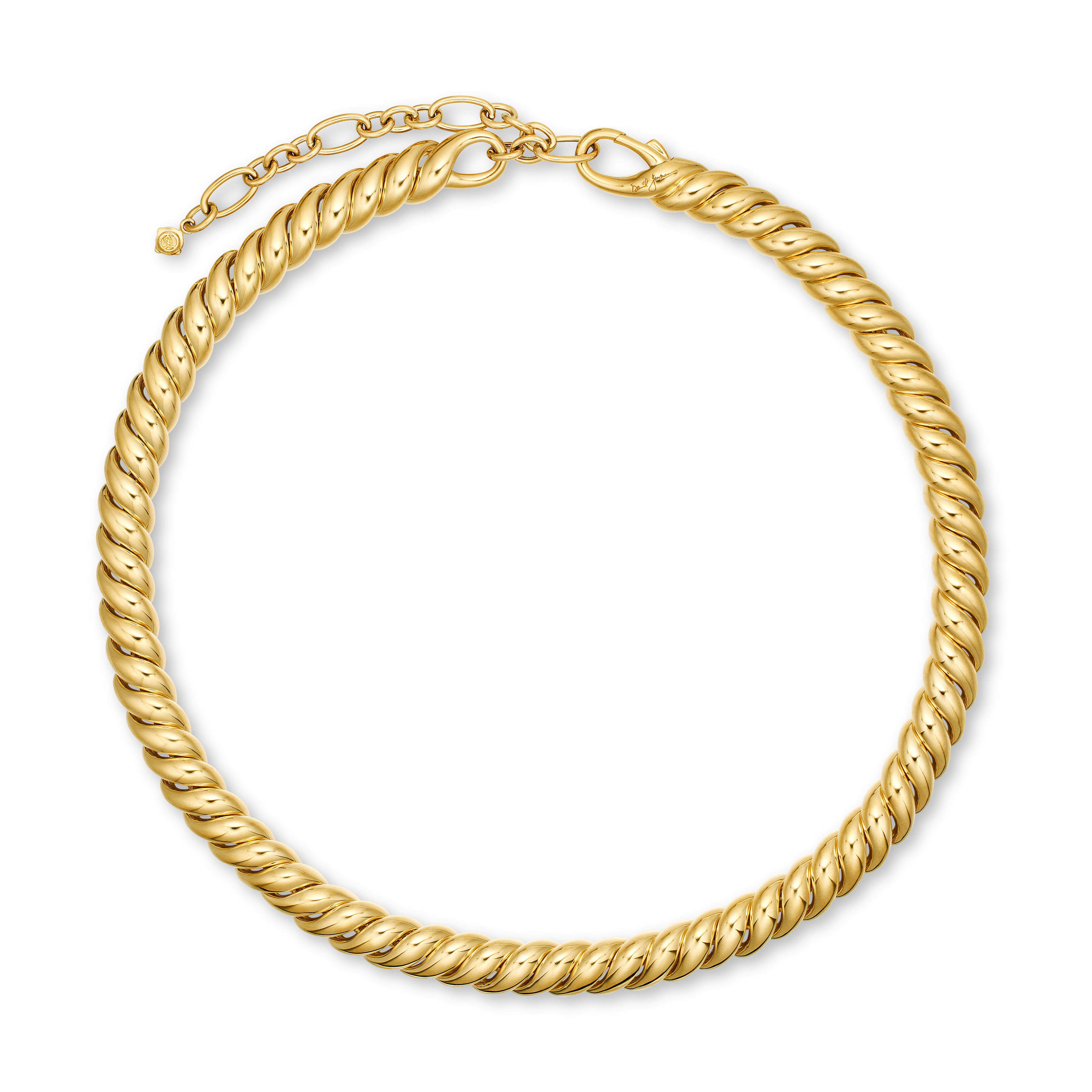 Sculpted Cable Necklace in 18K Yellow Gold, 8.5mm Sculpted Cable Necklace in 18K Yellow Gold, 8.5mm